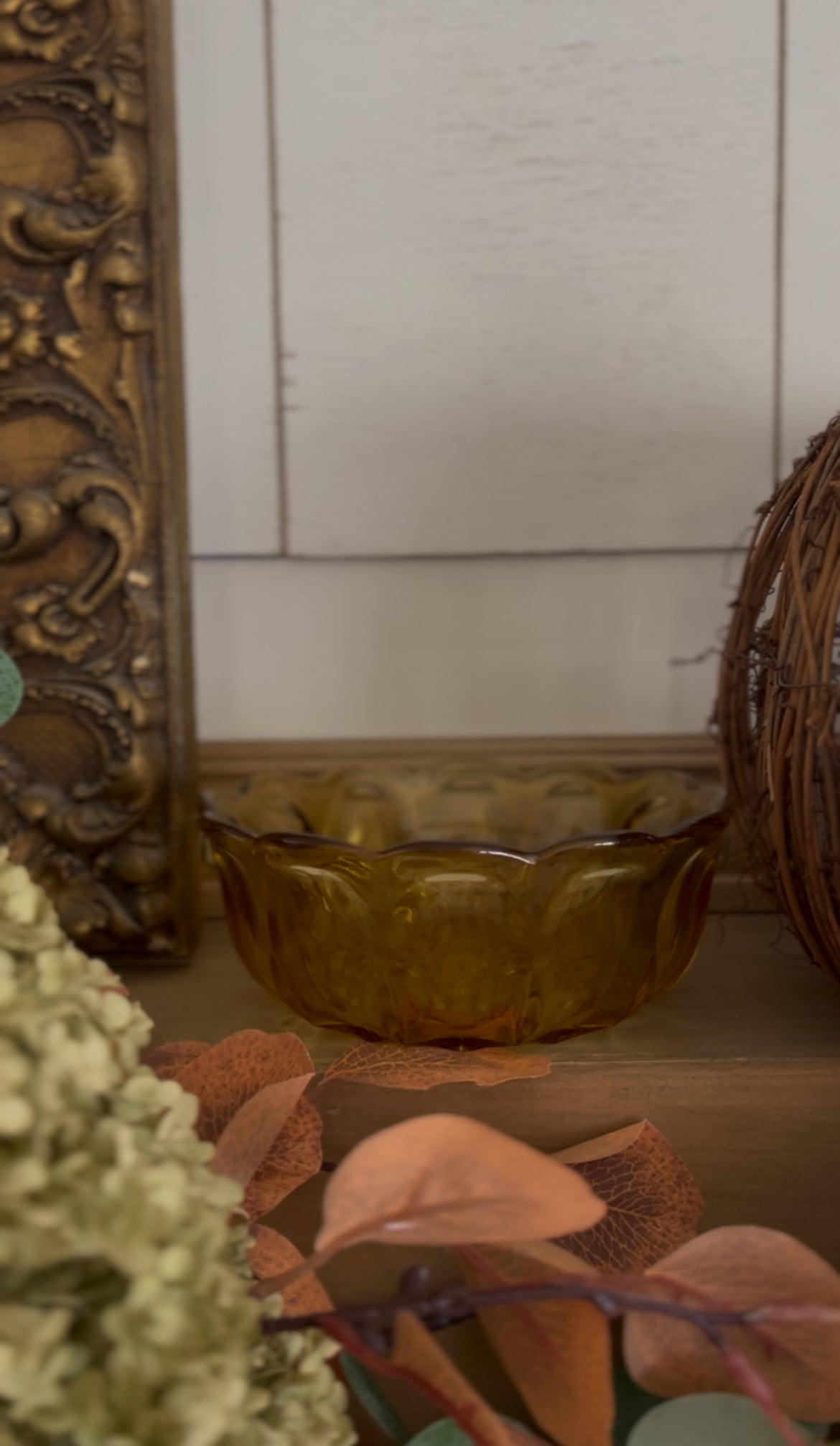 Vintage Honey Amber Glass Bowl by Anchor Hocking