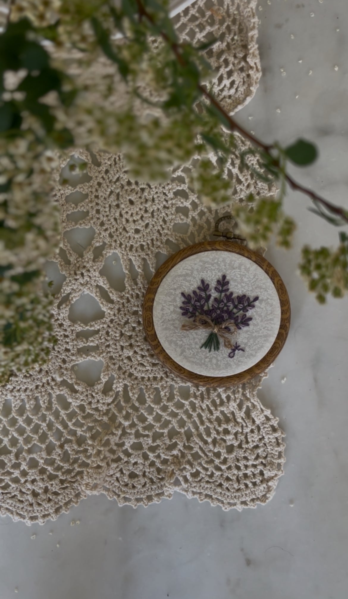 Lavender Bouquet Embroidery Magnet