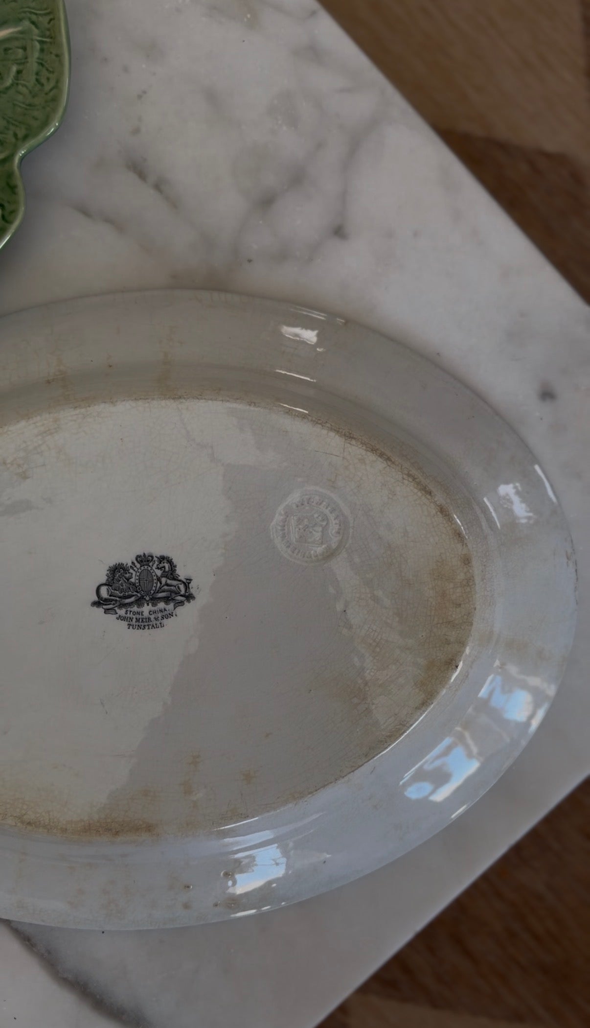 White Stone China Platter by John Meir & Son, made in England