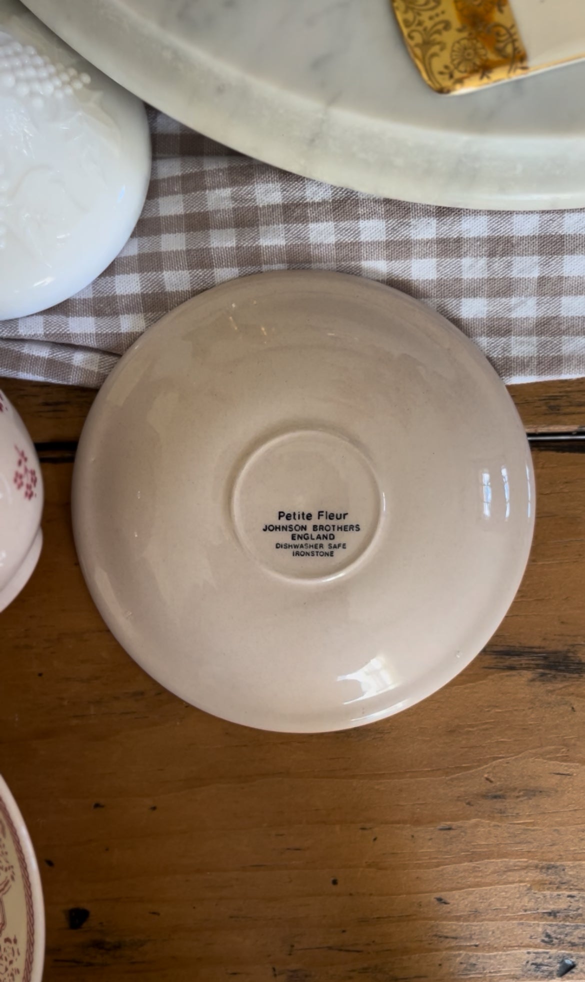 Petite Fleur Johnson Bros Red Floral English Ironstone Dishes (sold separately)