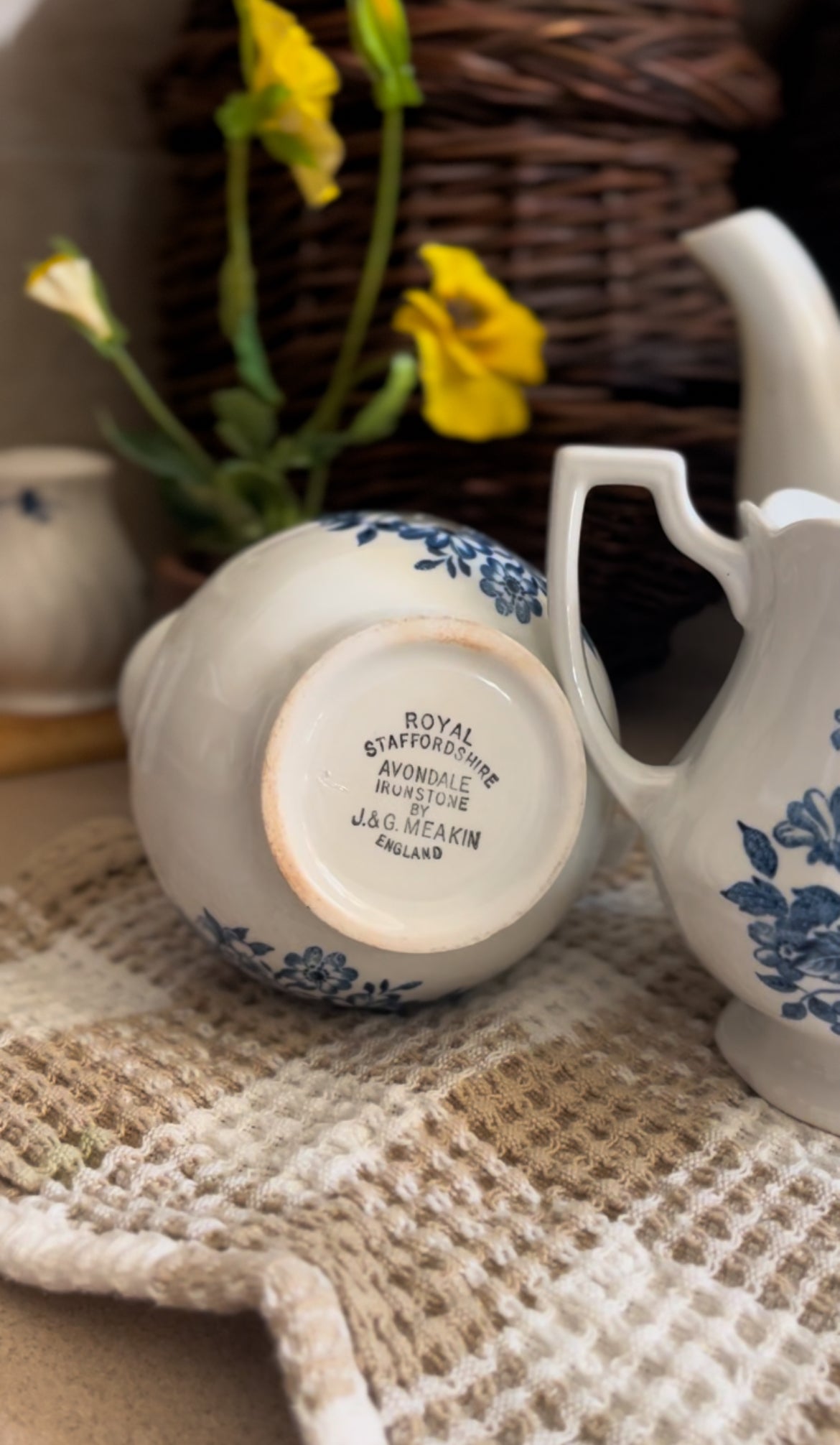 Royal Staffordshire Avondale Ironstone Sugar Bowl and Creamer Set made in England