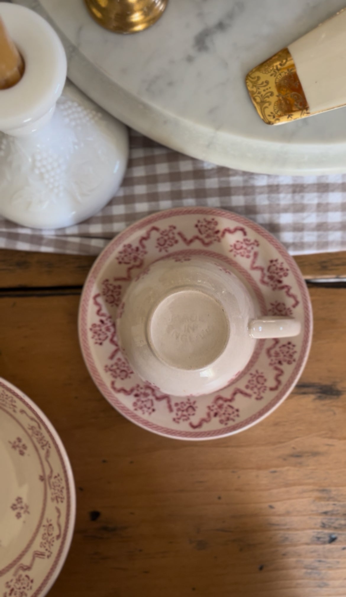 Petite Fleur Johnson Bros Red Floral English Ironstone Dishes (sold separately)