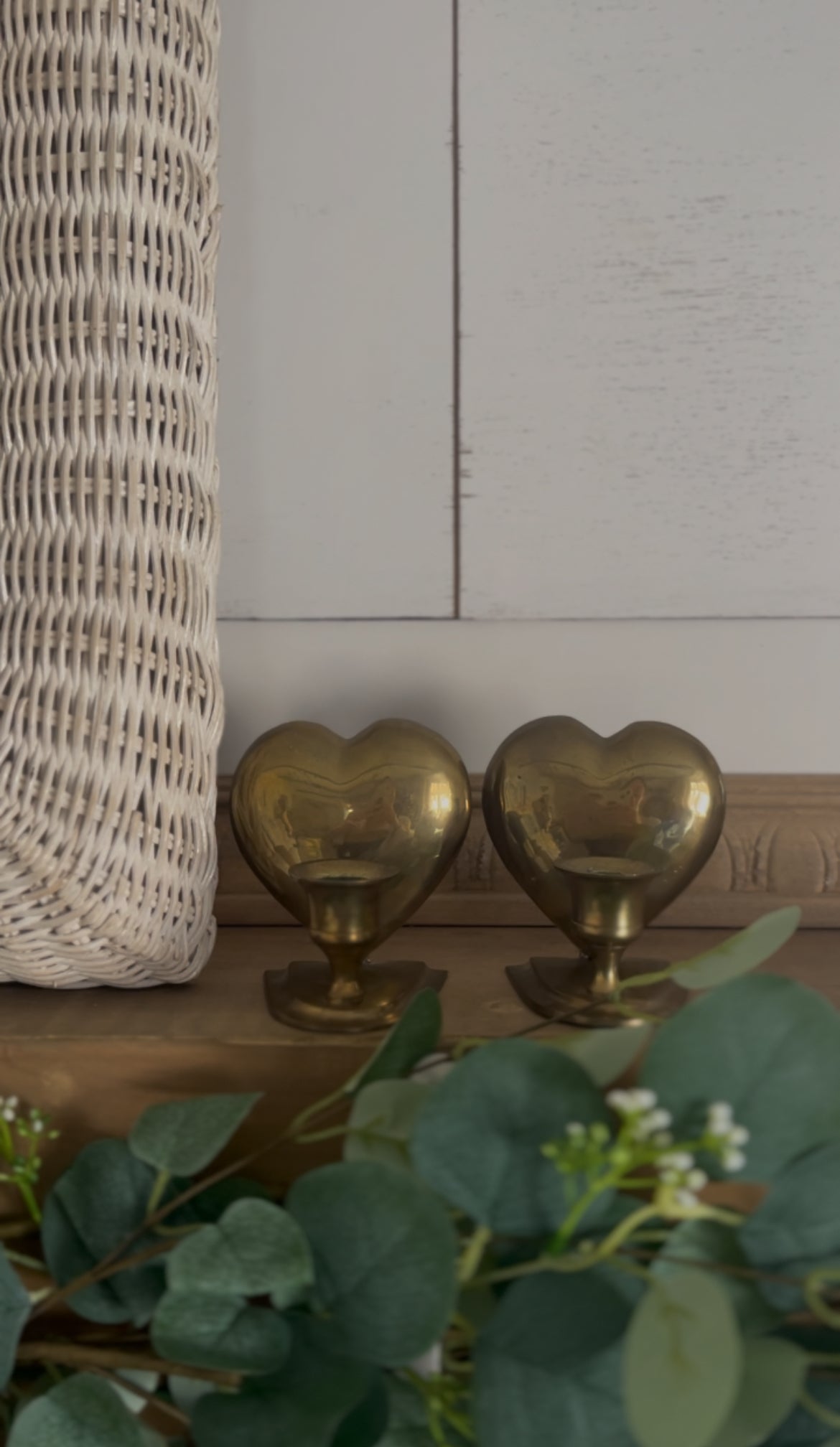 Set of 2 Brass Heart Sconces