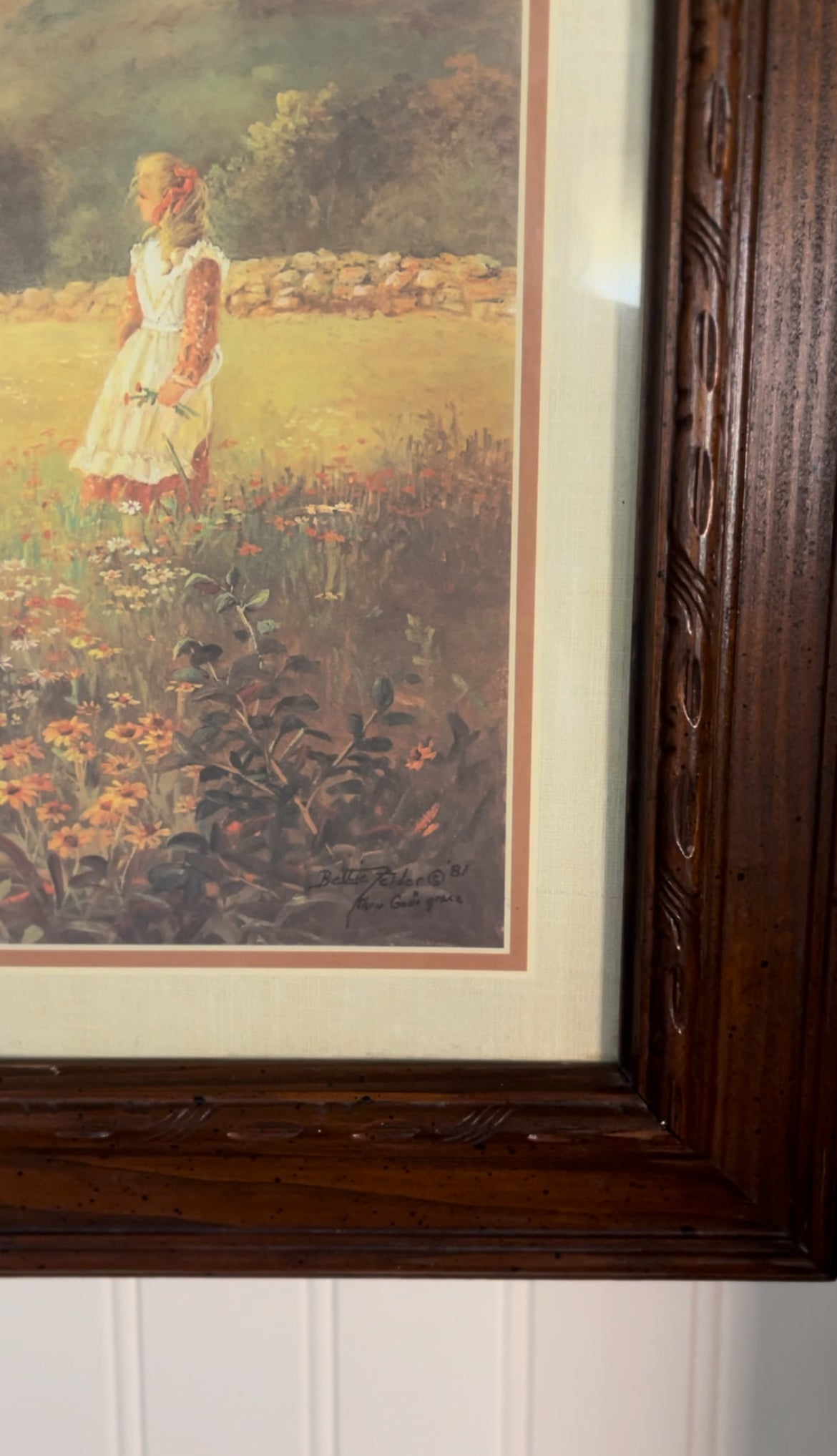 Bettie Felder "thru god's grace" framed matted print of Blessed are the Children