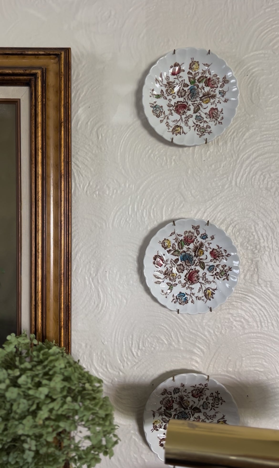 Set of 3 Staffordshire Bouquet Saucers Made in England