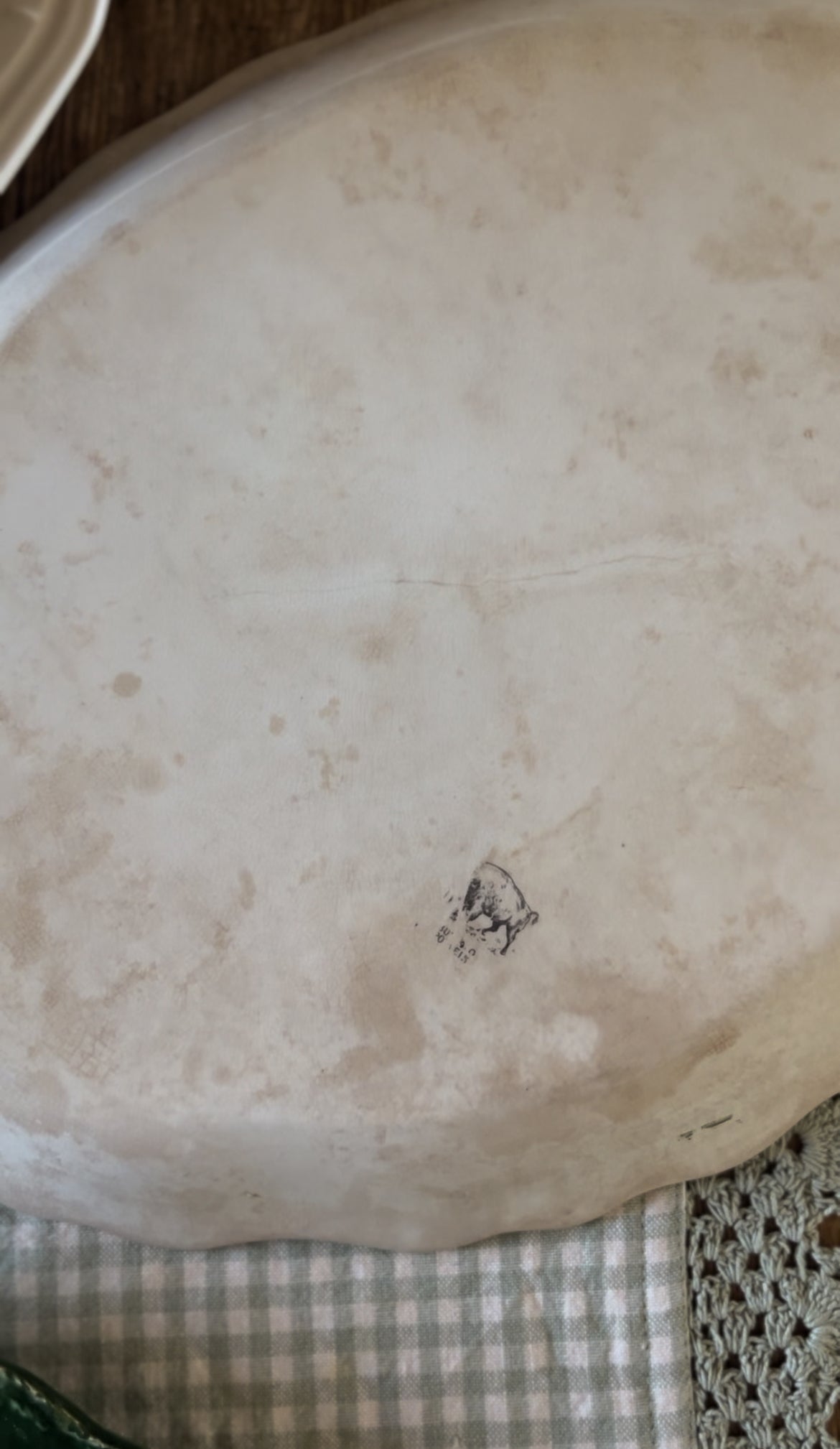 Antique Buffalo Pottery Pink Floral Platter