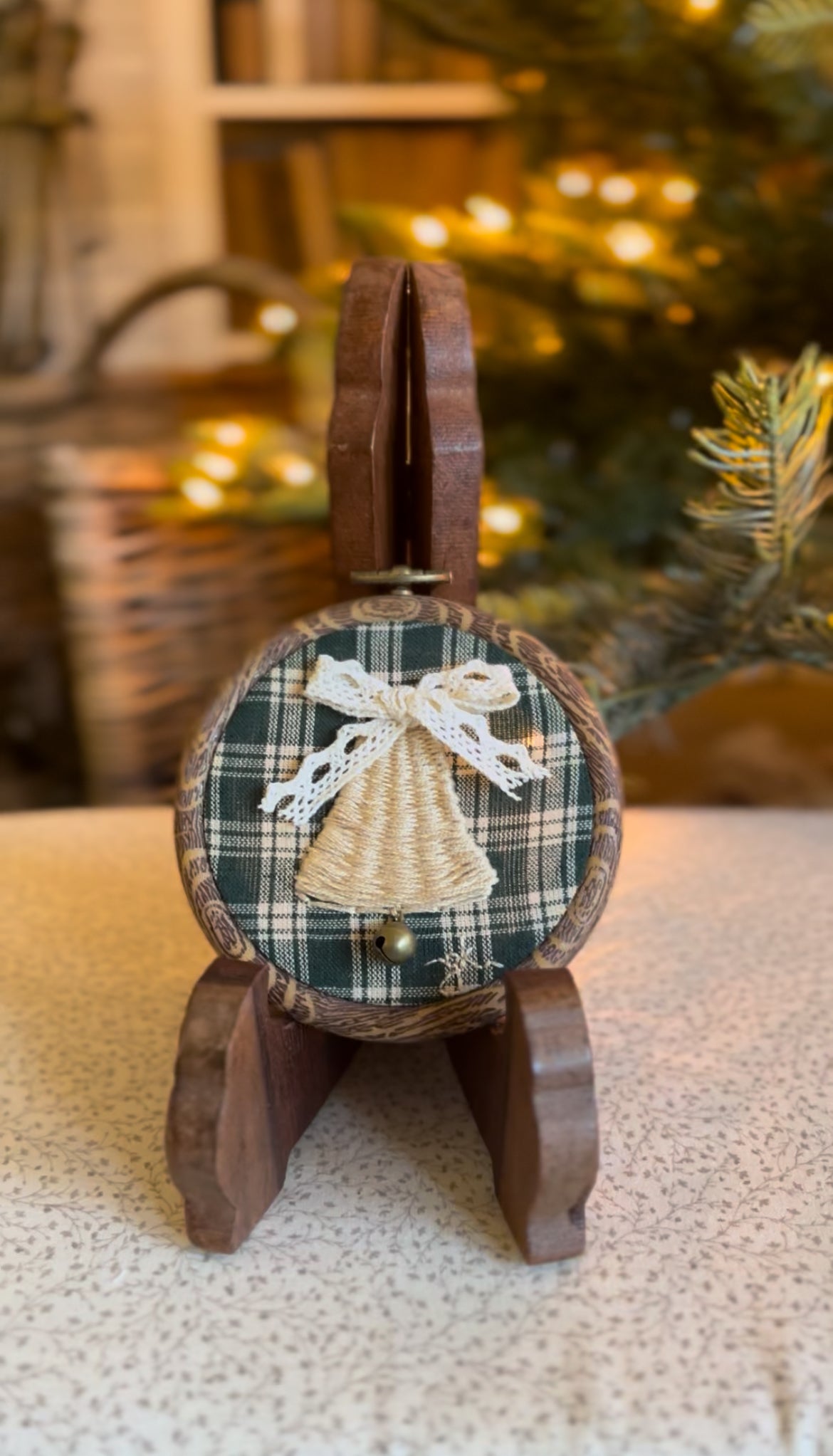 Small Wicker Bell Embroidery Magnet