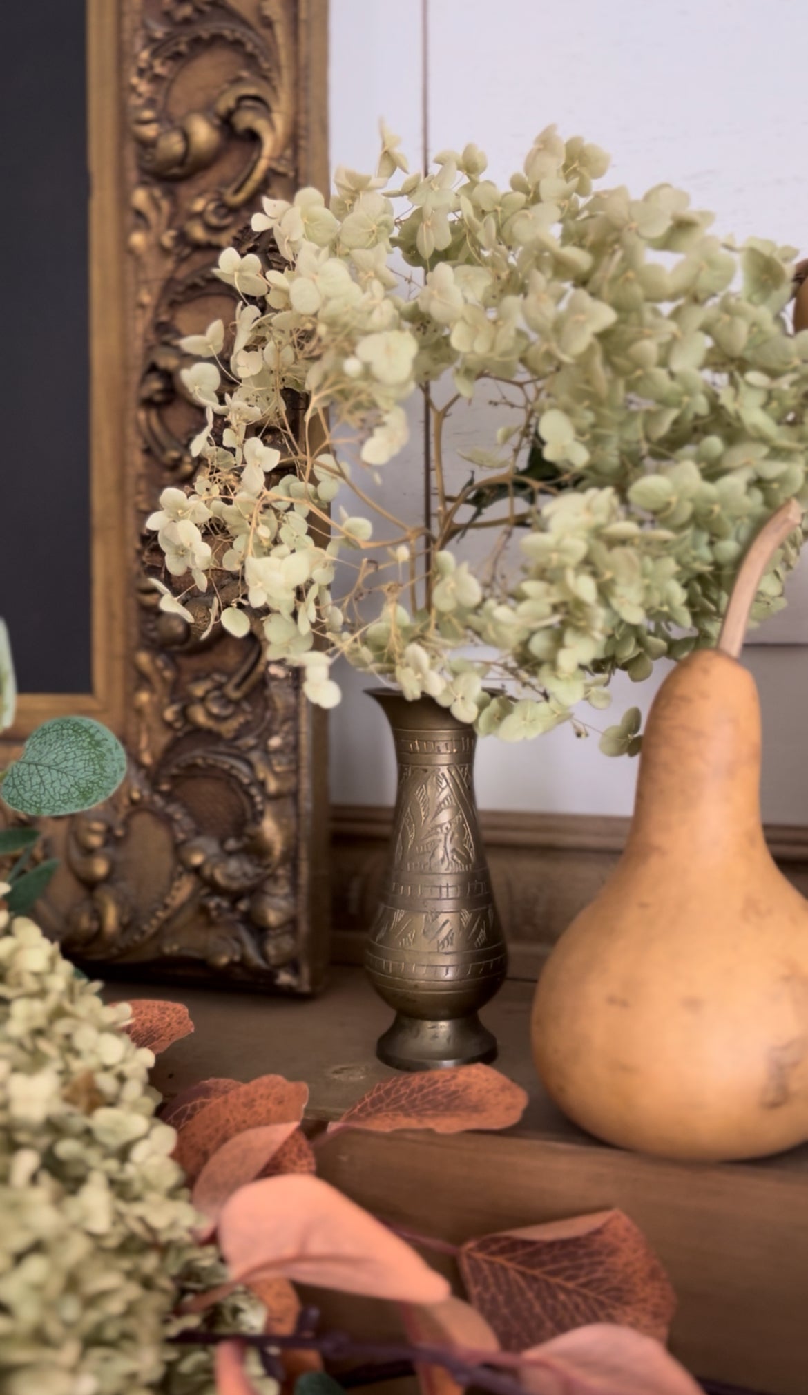 Etched Brass Vase