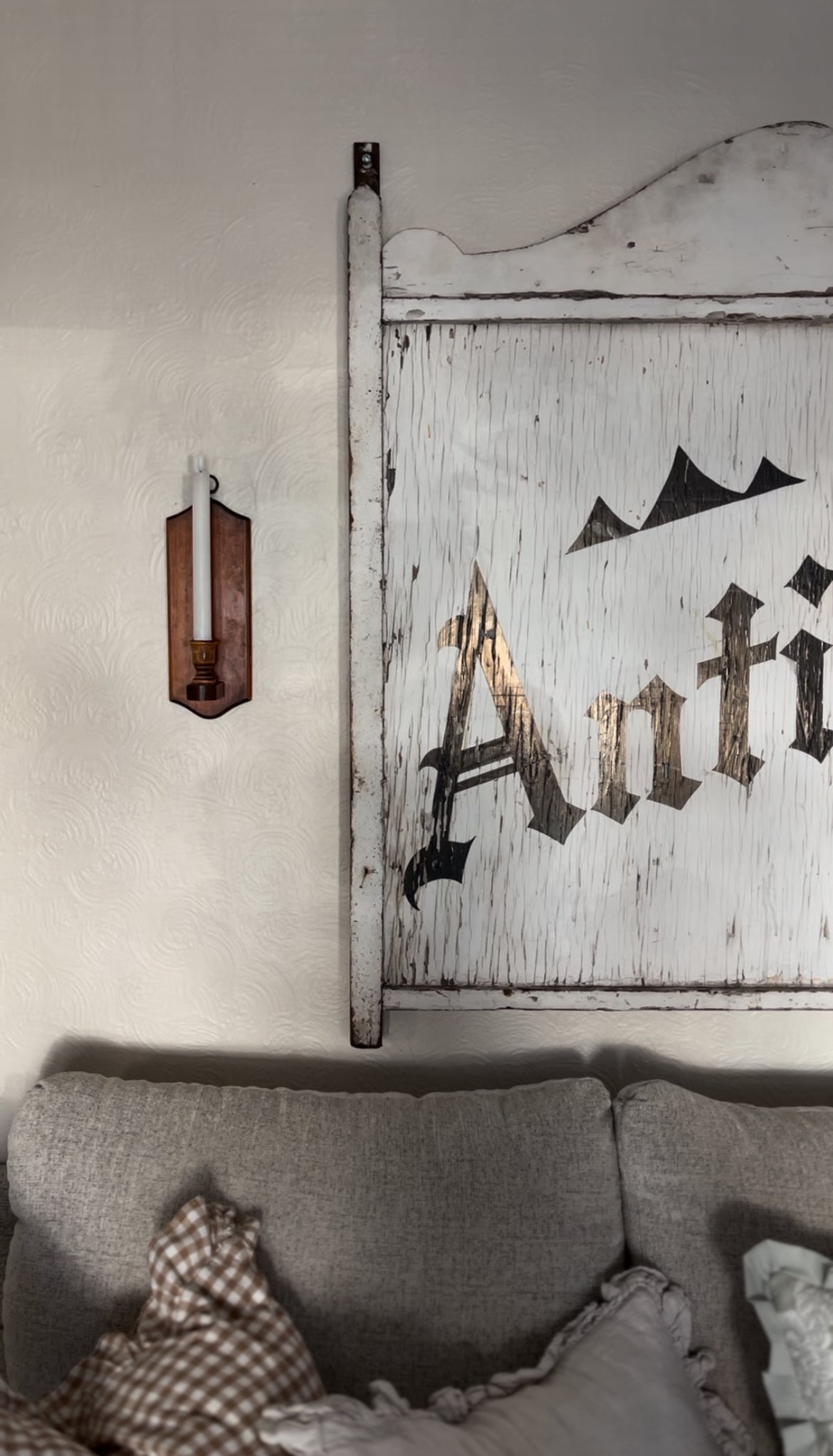 Set of Two Wooden Sconces (*candle not included)
