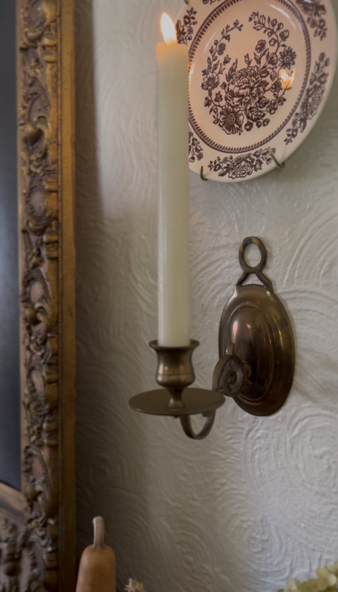 Set of 2 Brass Candle Sconces