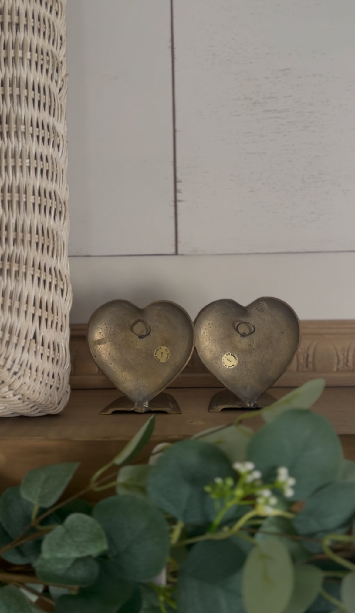 Set of 2 Brass Heart Sconces