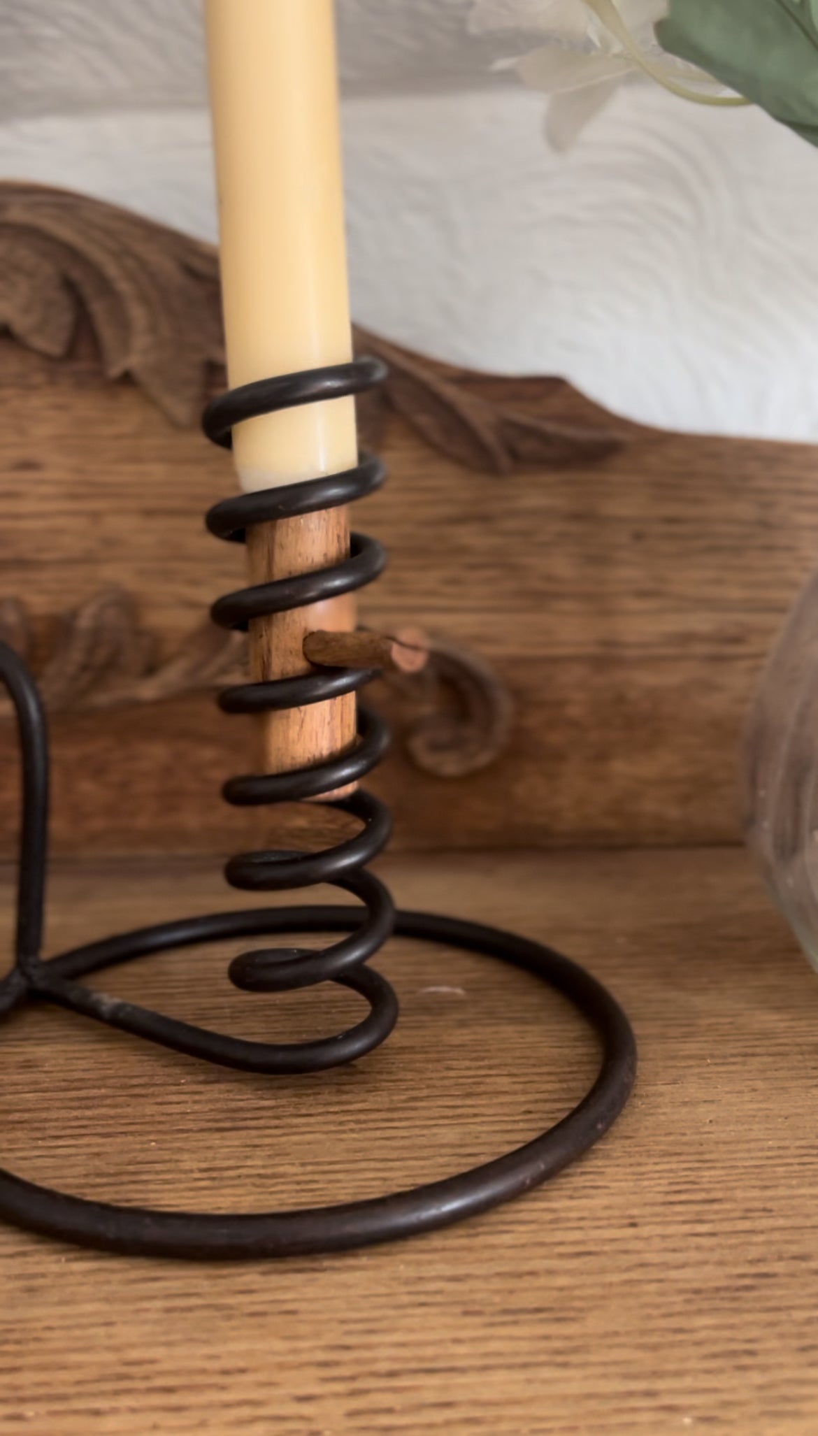 Primitive Turning Candle Holder - Large (2 available) *candle not included