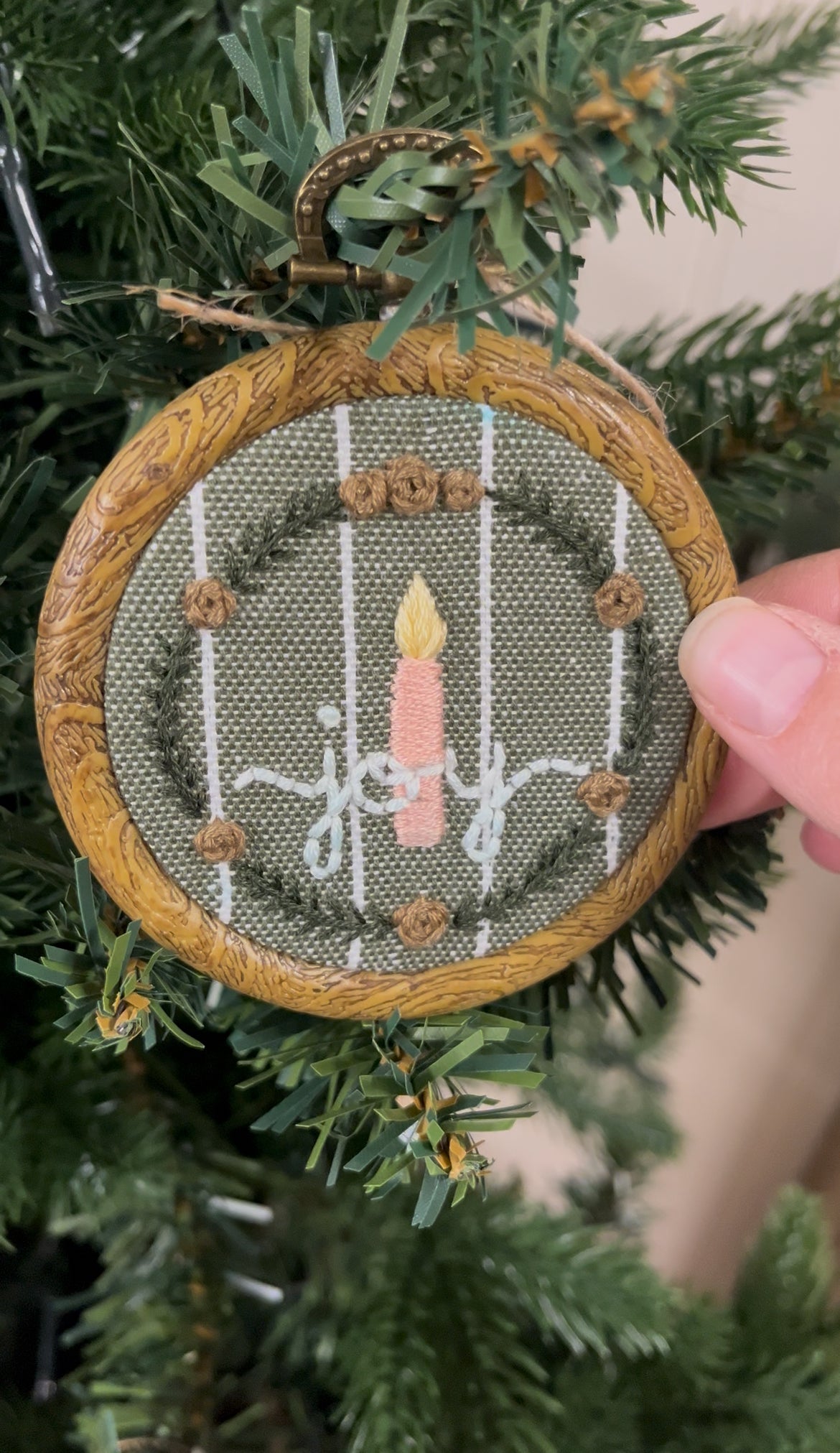 Small "Joy" Advent Candle Embroidery Ornament (*available for pre-order, see IG stories)