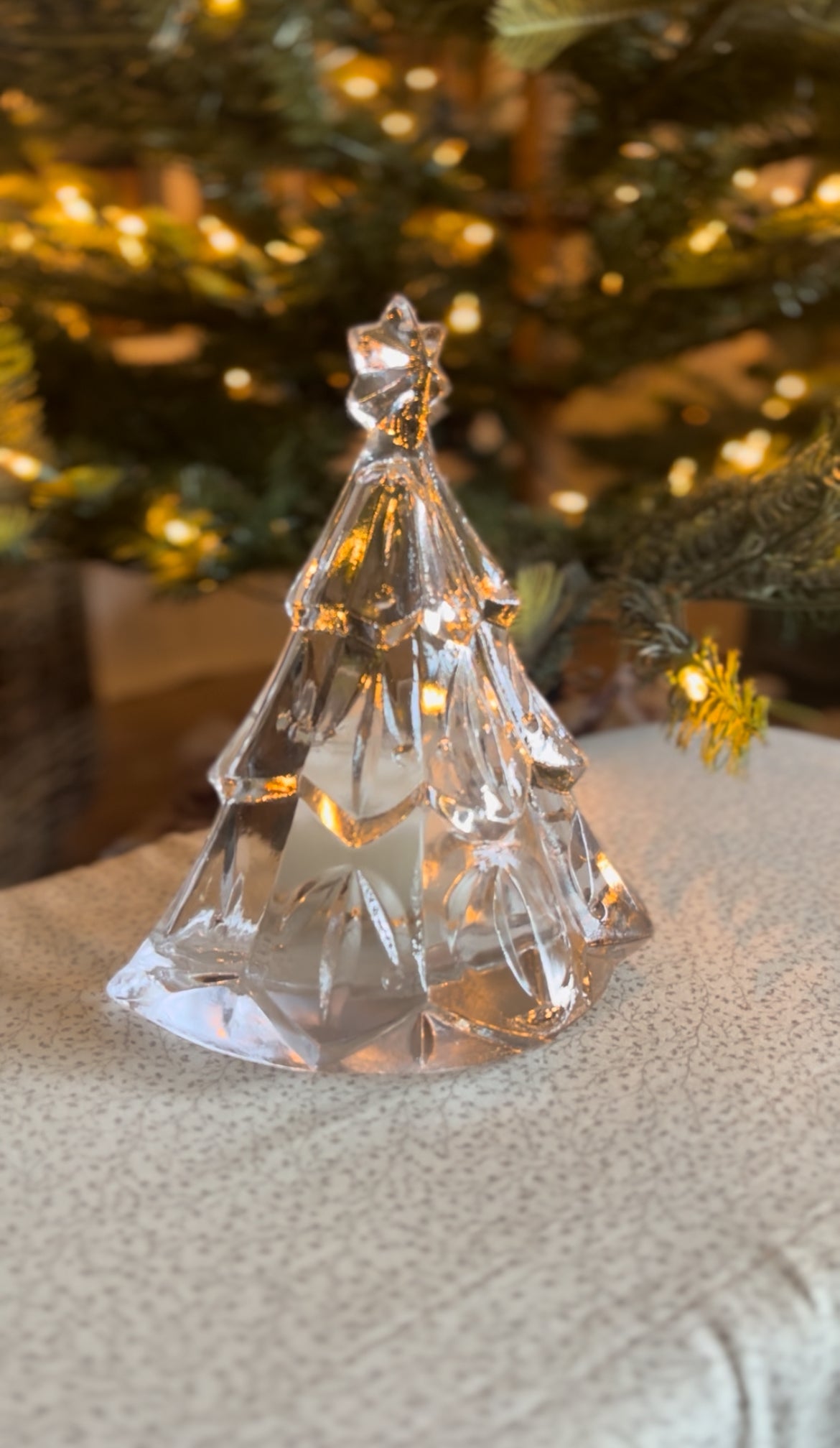 Glass Christmas Tree Votive