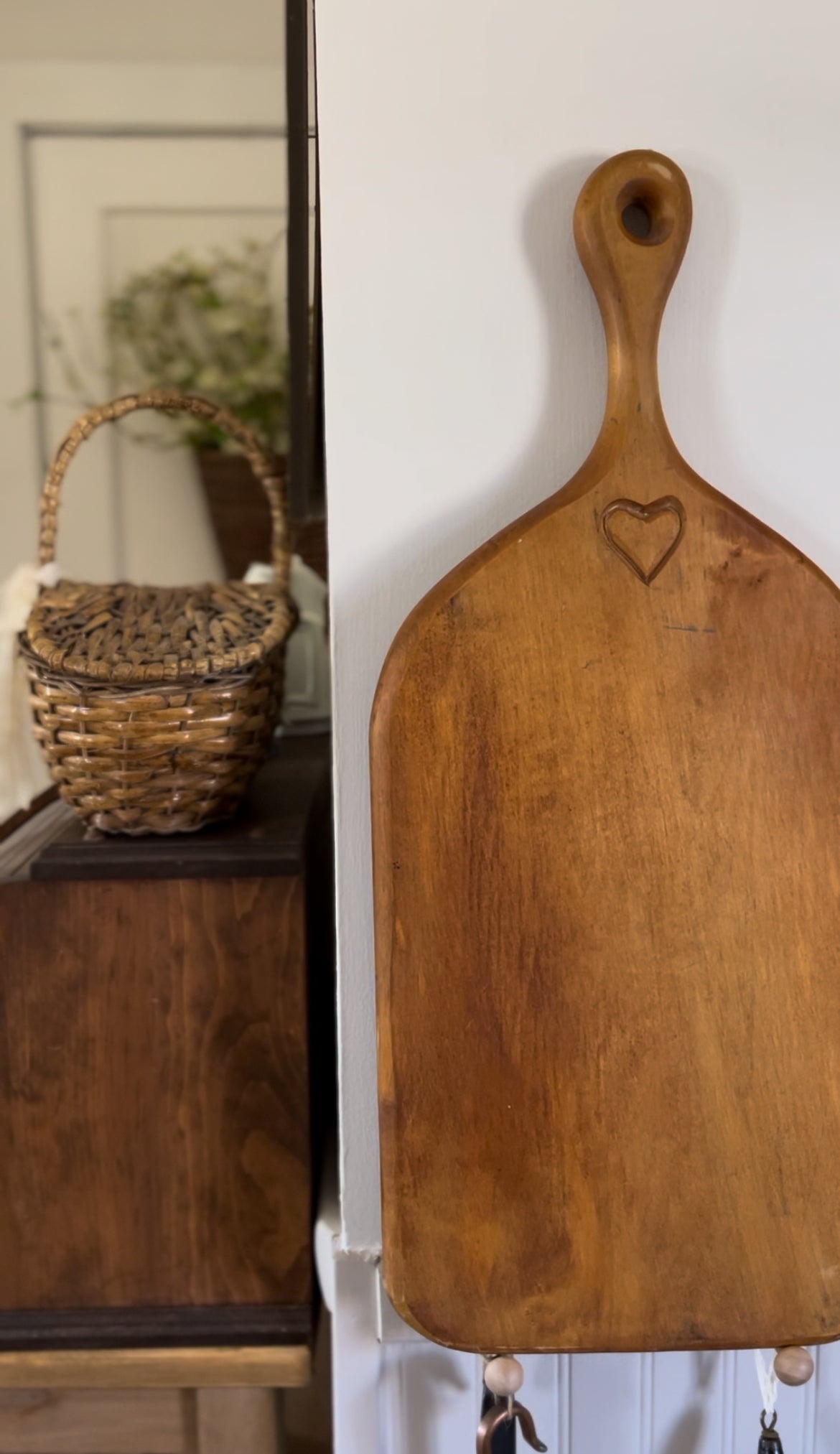 Large Solid Wood Cutting Board with Heart Carving by Foodworks