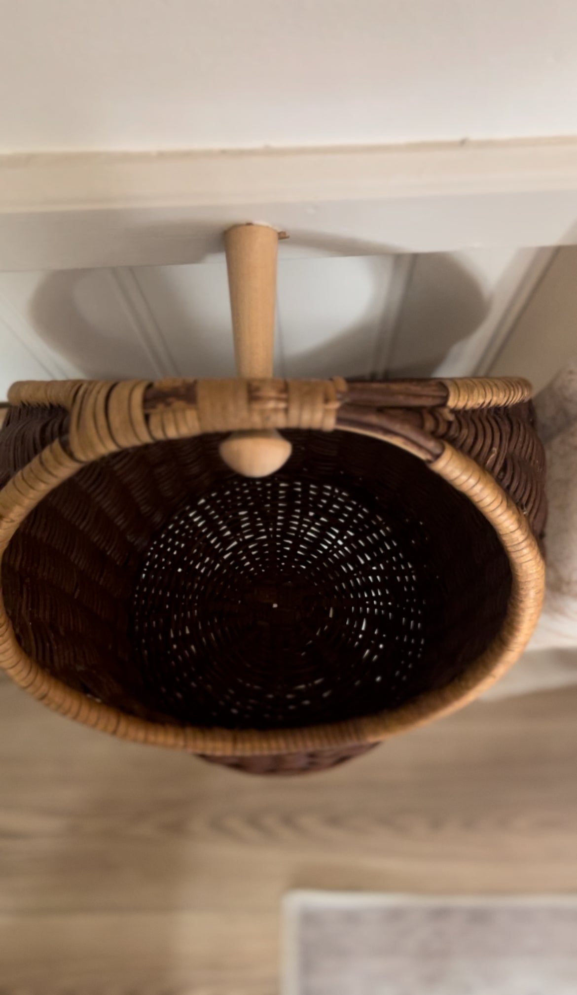 Tall Vintage Two-Toned Flower Basket (flowers not included)