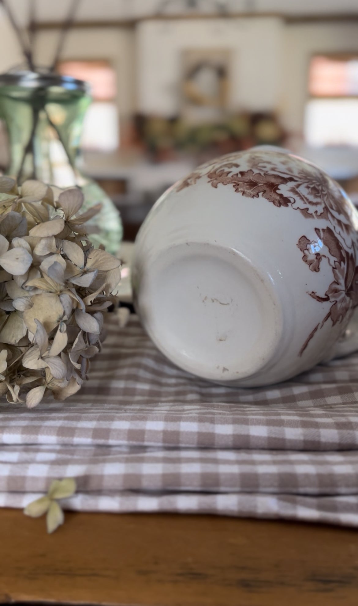 Brown Floral Pitcher