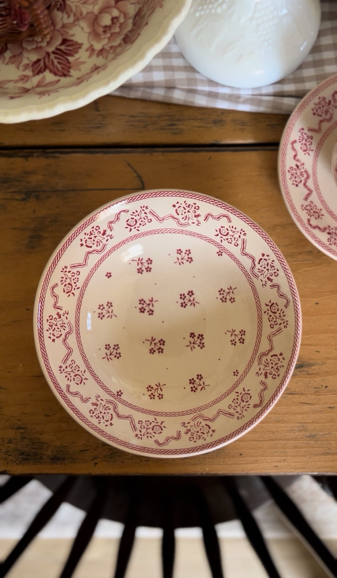 Petite Fleur Johnson Bros Red Floral English Ironstone Dishes (sold separately)