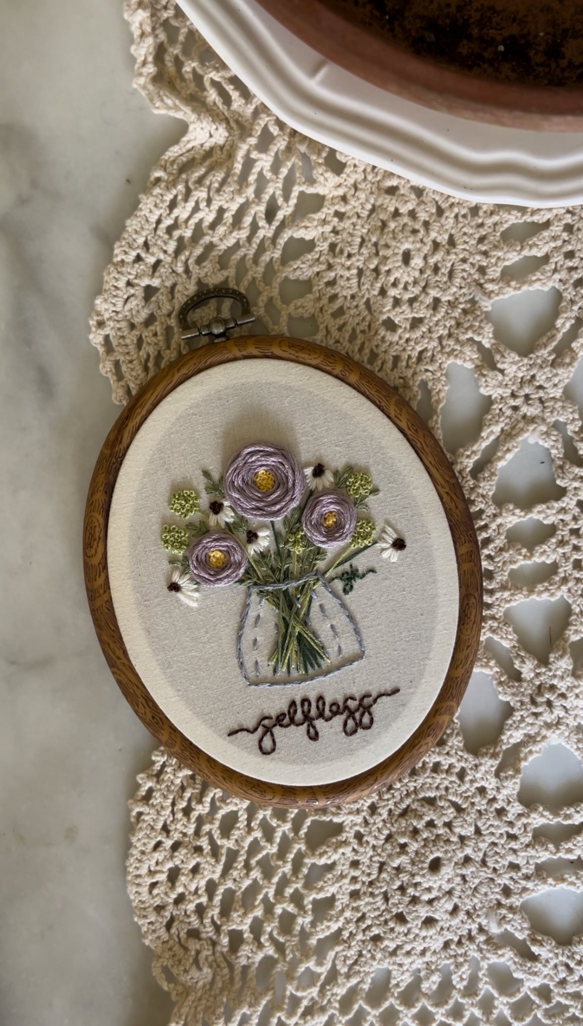 Purple Ranunculus Wild Flower Vase