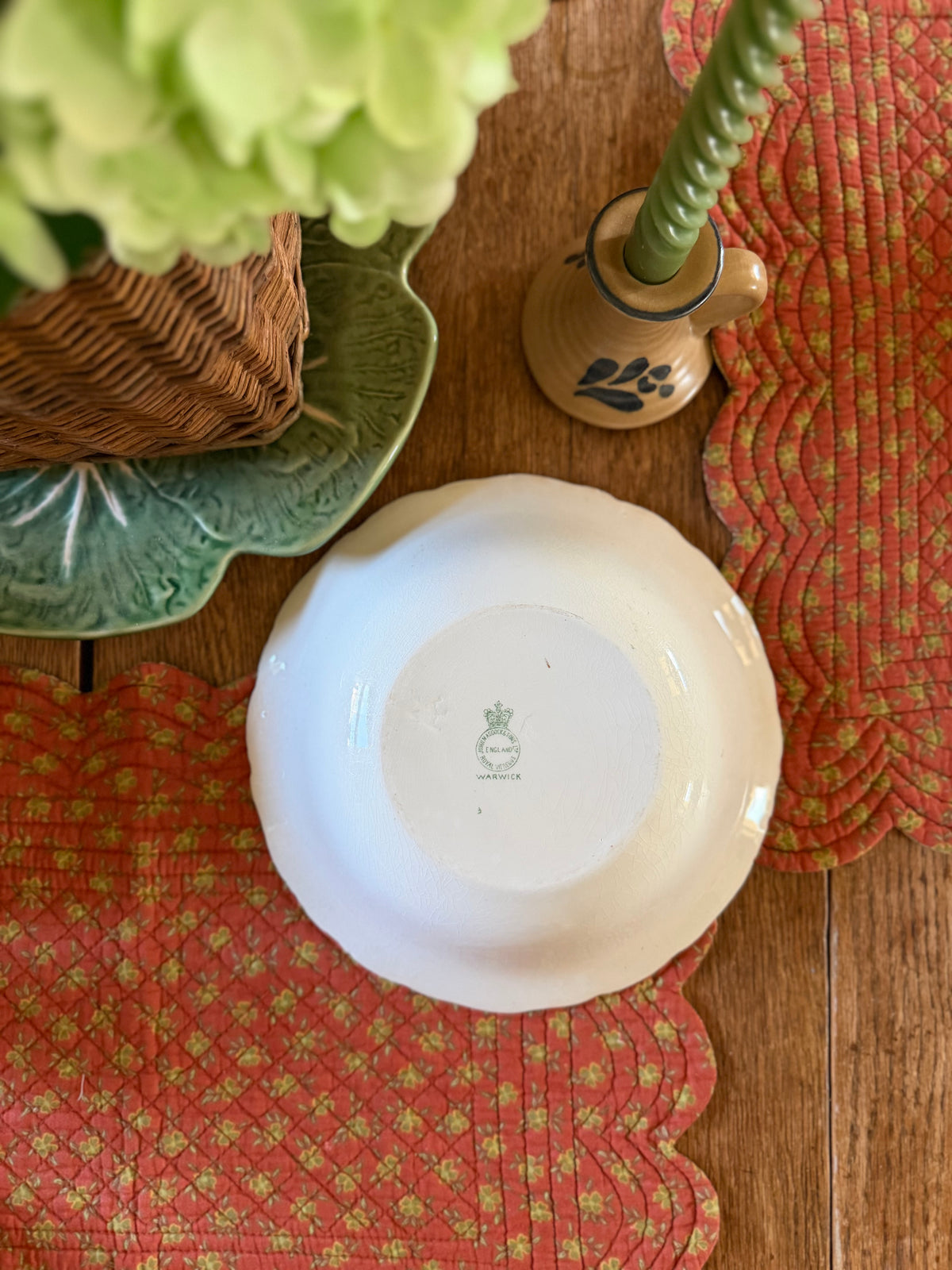 Green Floral John Maddick & Sons Bowl Made in England
