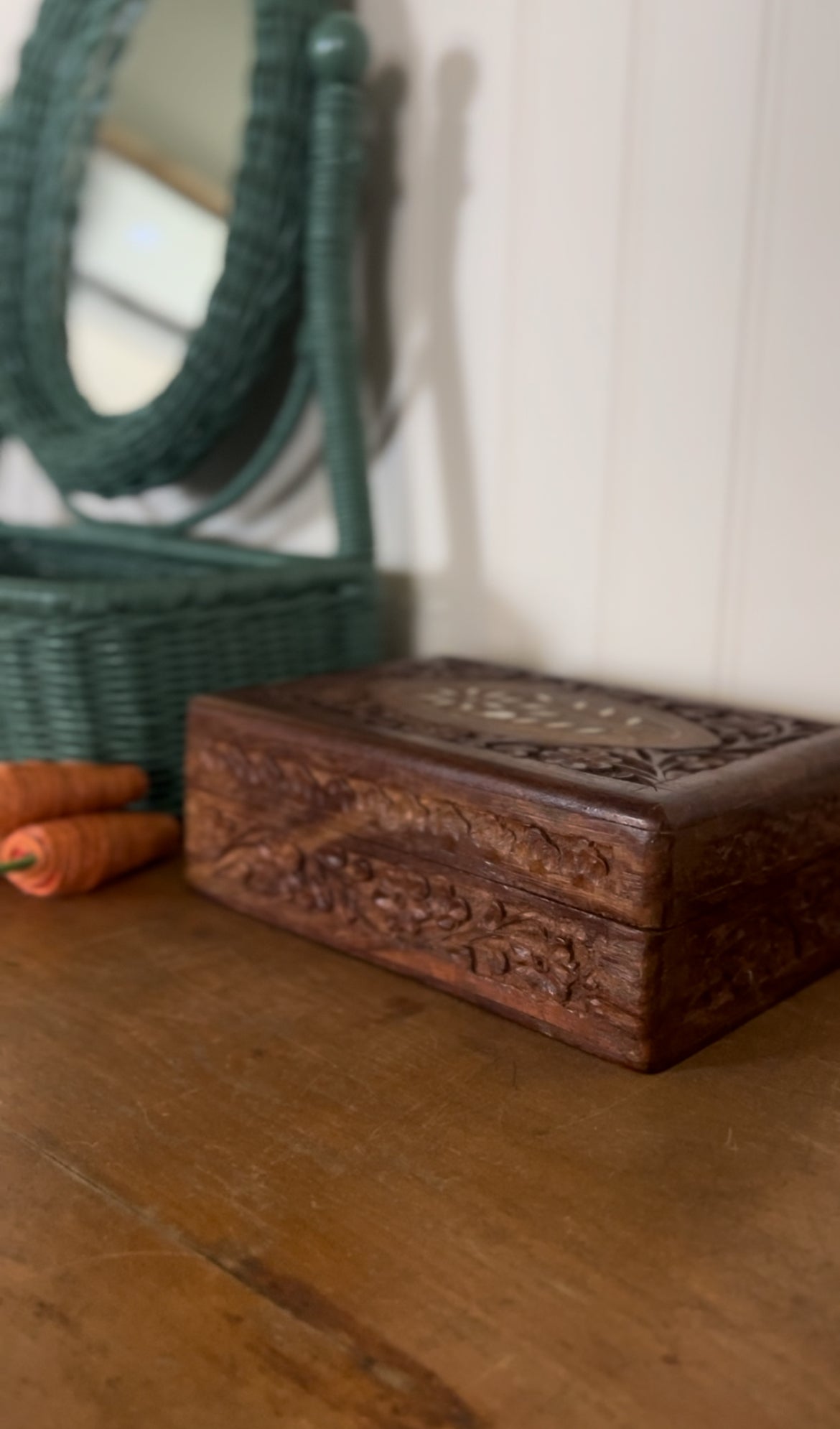 Wooden Carved Jewelry Box