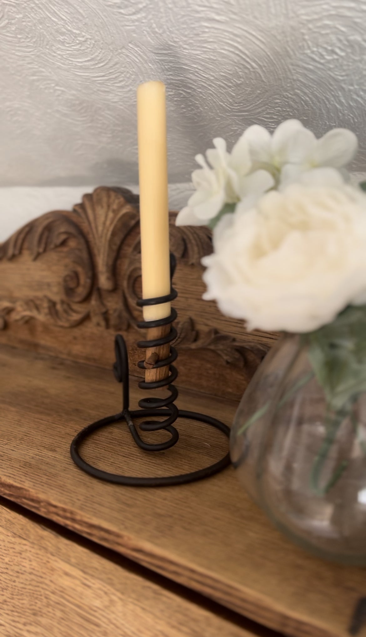 Primitive Turning Candle Holder - Large (2 available) *candle not included