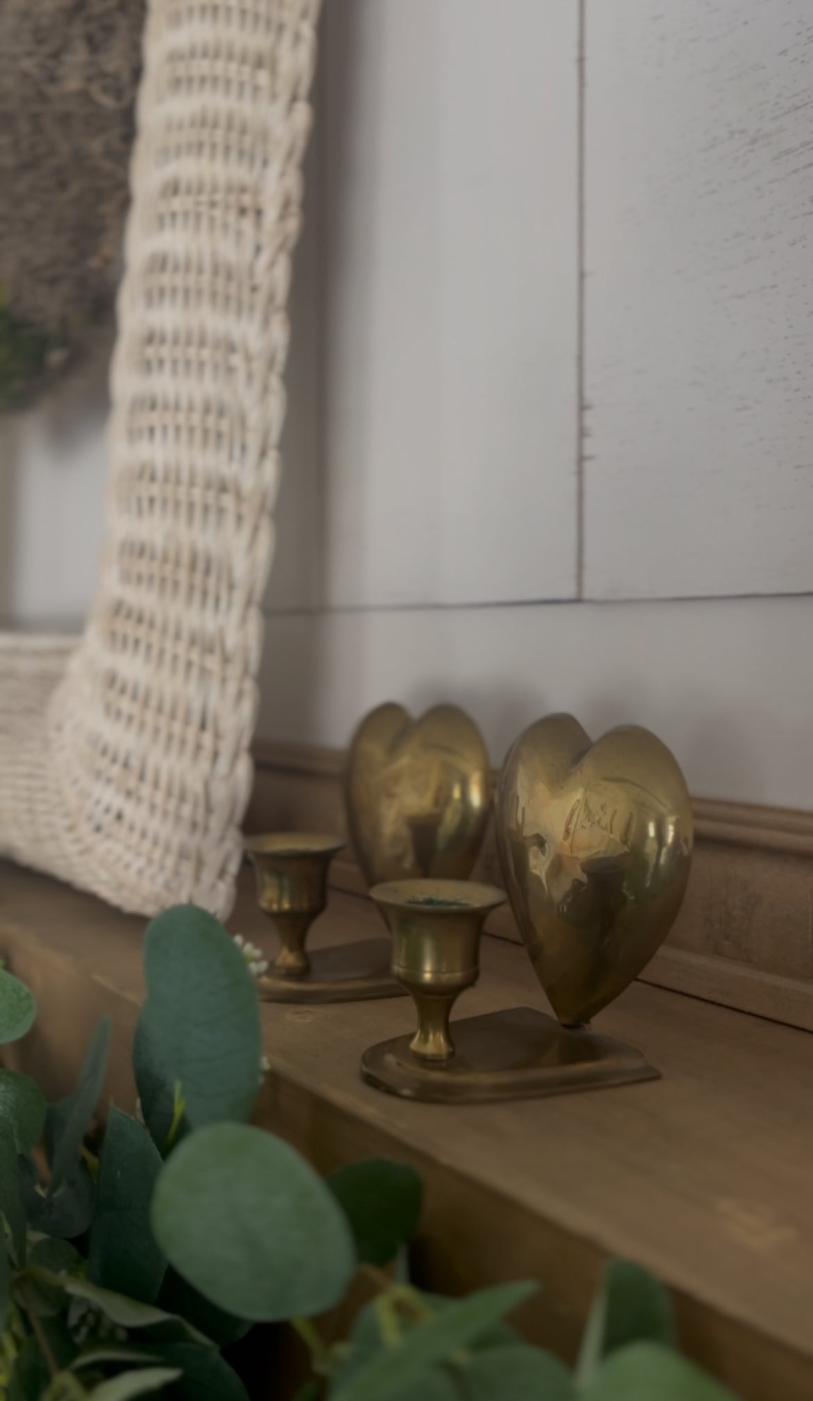 Set of 2 Brass Heart Sconces