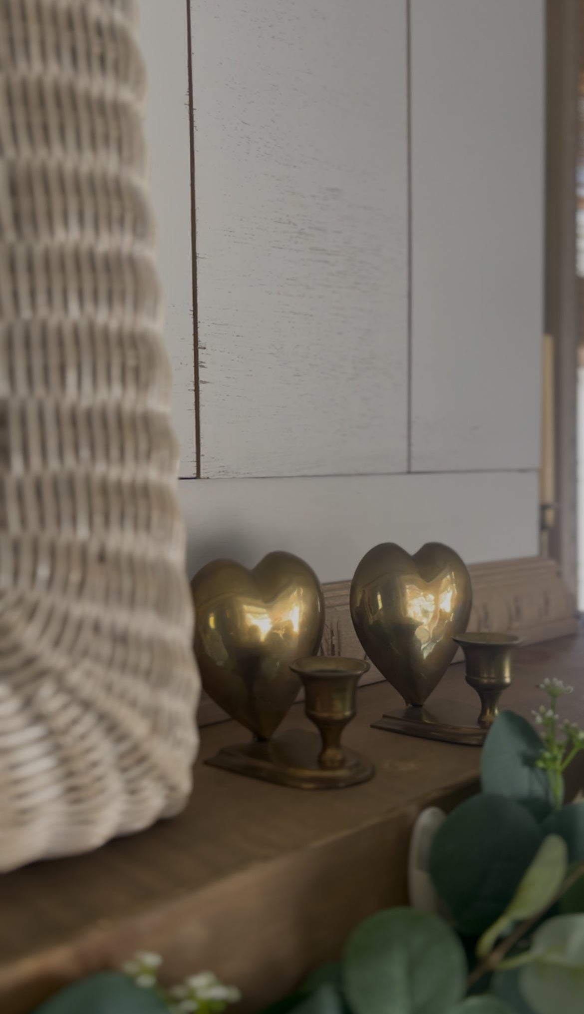 Set of 2 Brass Heart Sconces