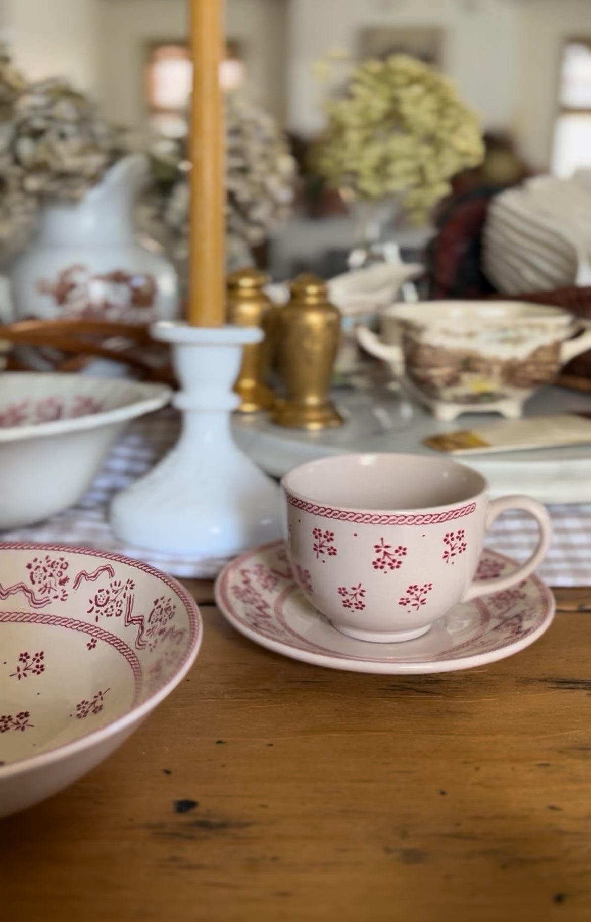 Petite Fleur Johnson Bros Red Floral English Ironstone Dishes (sold separately)