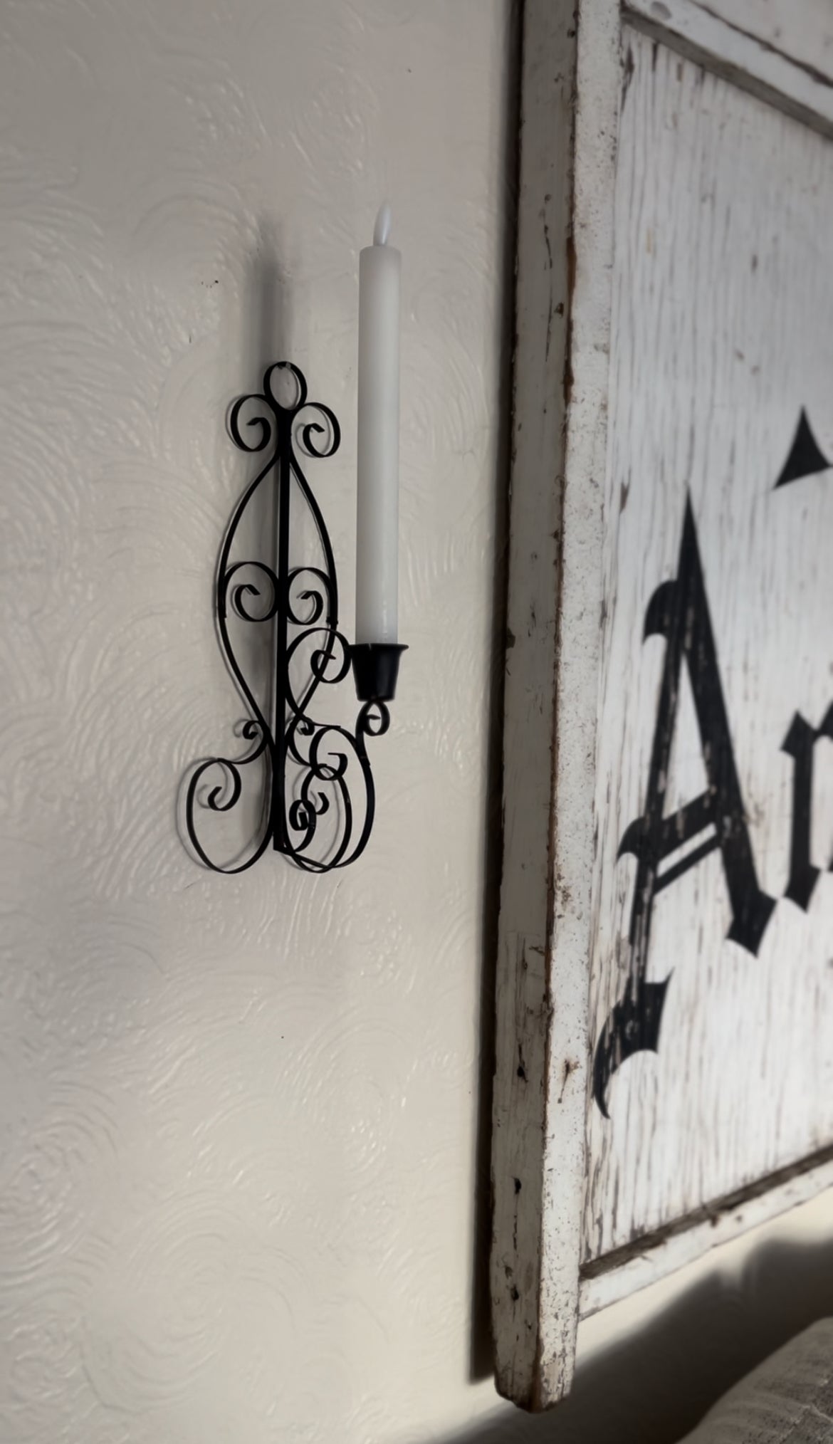 Set of Two Black Metal Sconces (*candle not included)