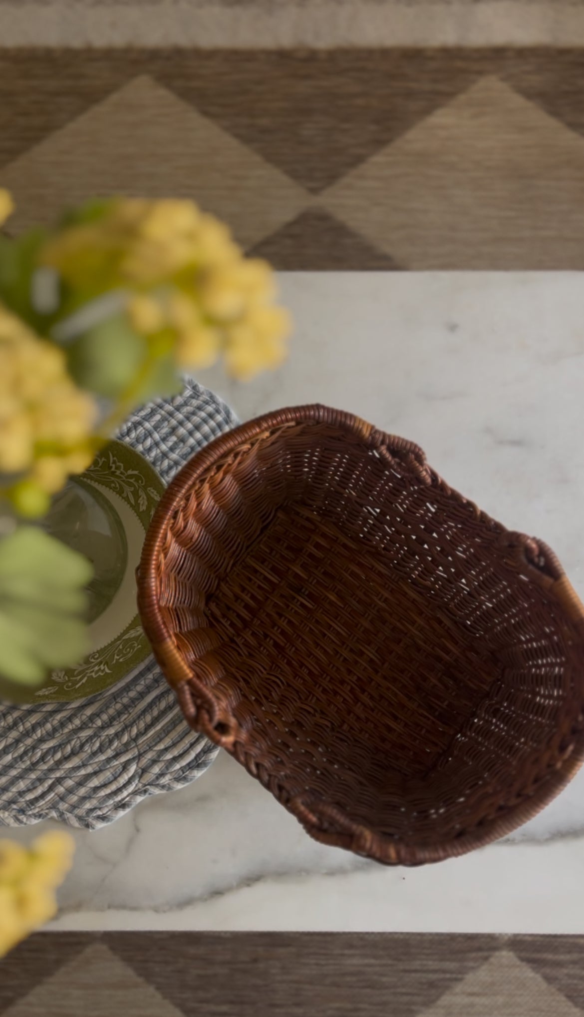 Wicker Double Handled Shopping Basket