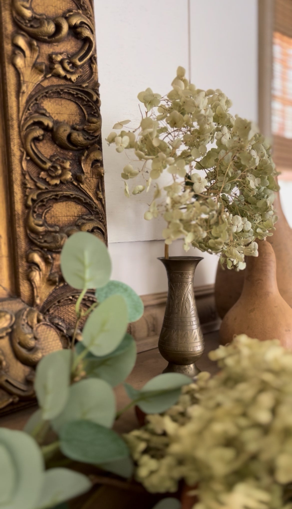 Etched Brass Vase