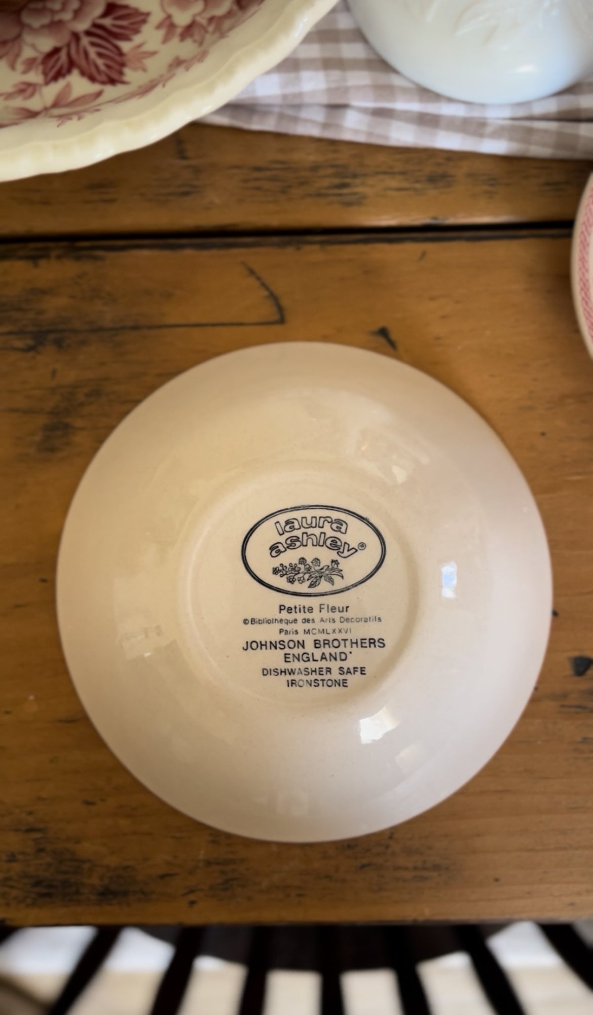 Petite Fleur Johnson Bros Red Floral English Ironstone Dishes (sold separately)