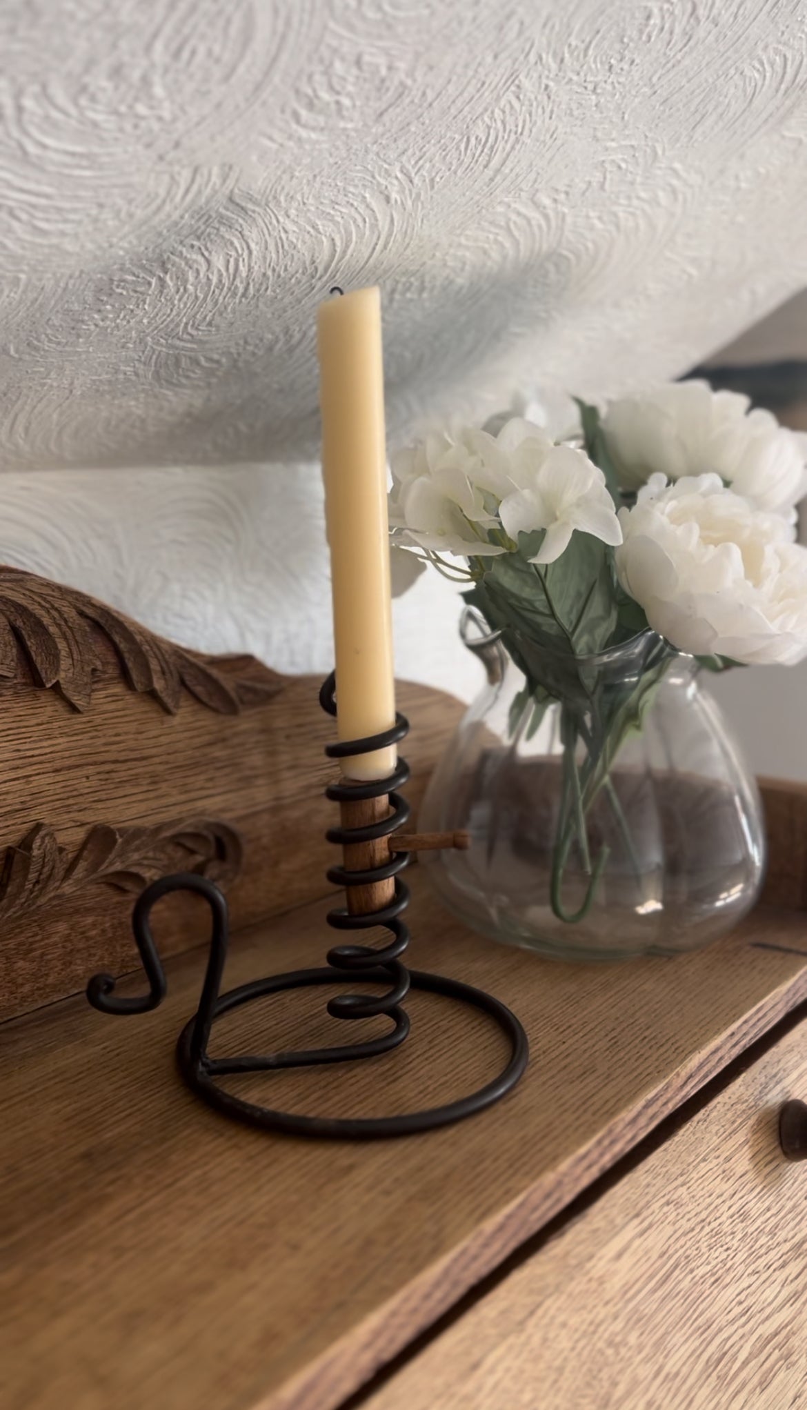 Primitive Turning Candle Holder - Large (2 available) *candle not included