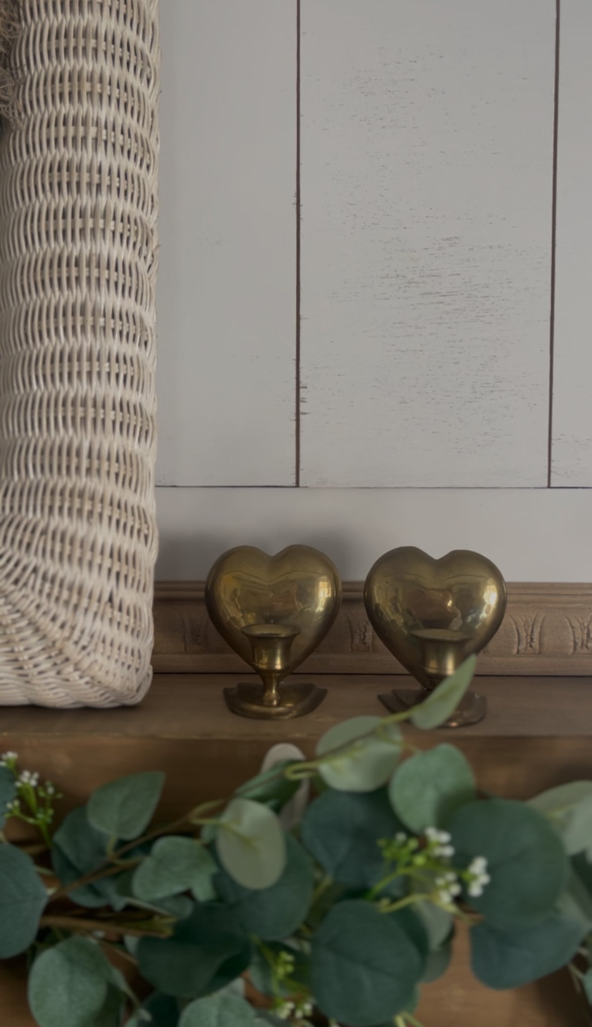 Set of 2 Brass Heart Sconces