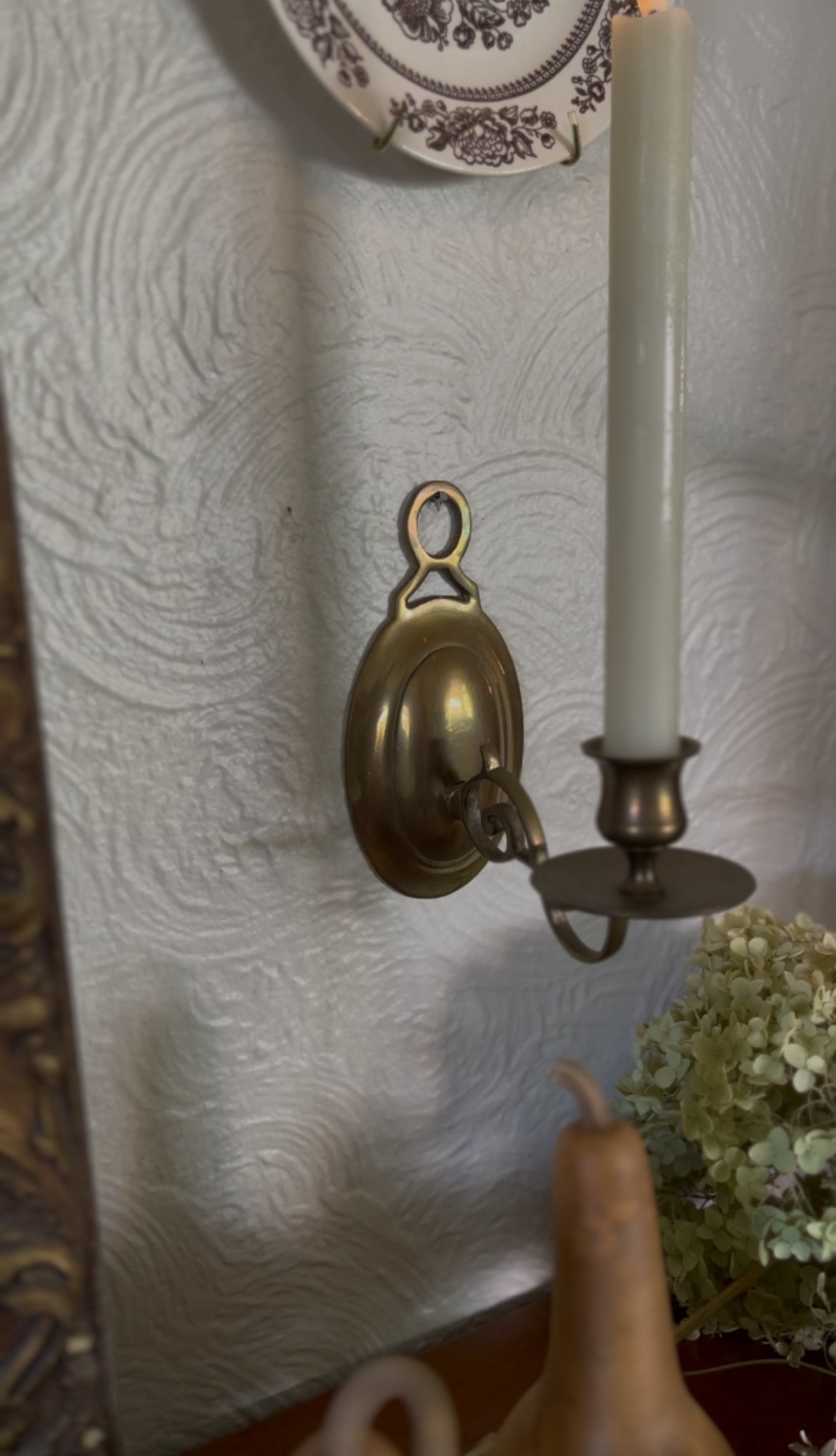 Set of 2 Brass Candle Sconces