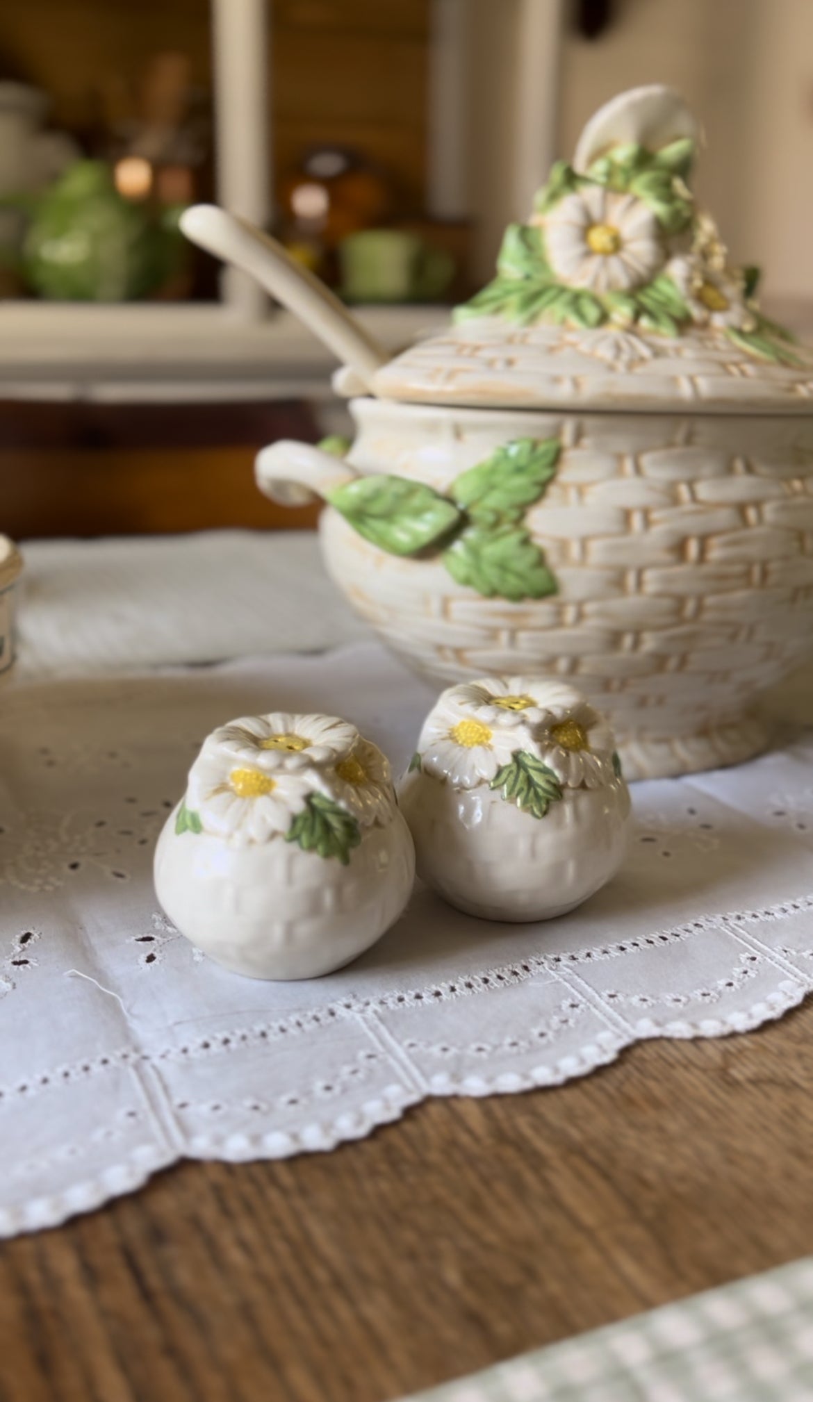 Set of Daisy Salt and Pepper Shakers