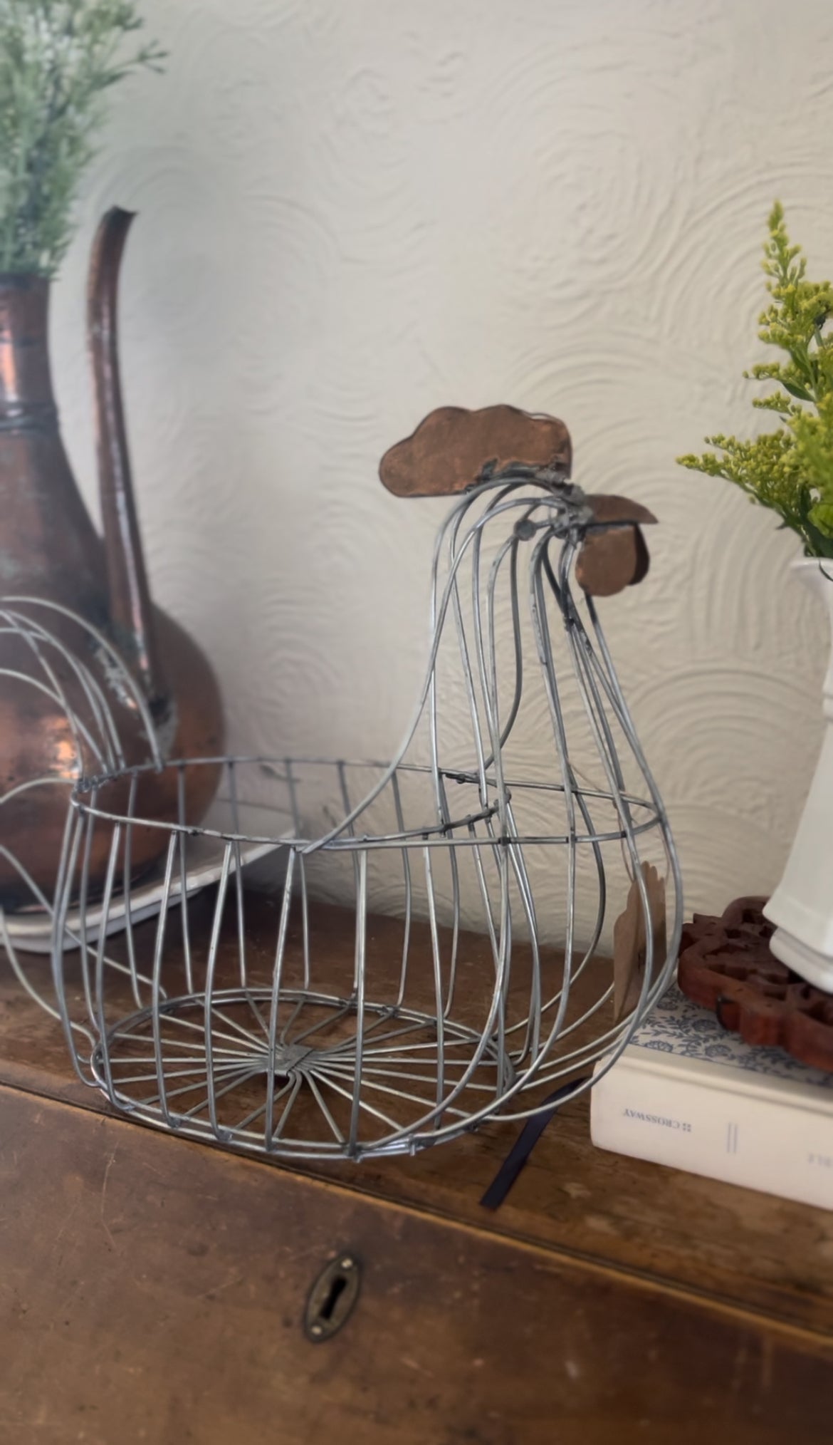 Rooster Egg Basket (fabric carrots included)