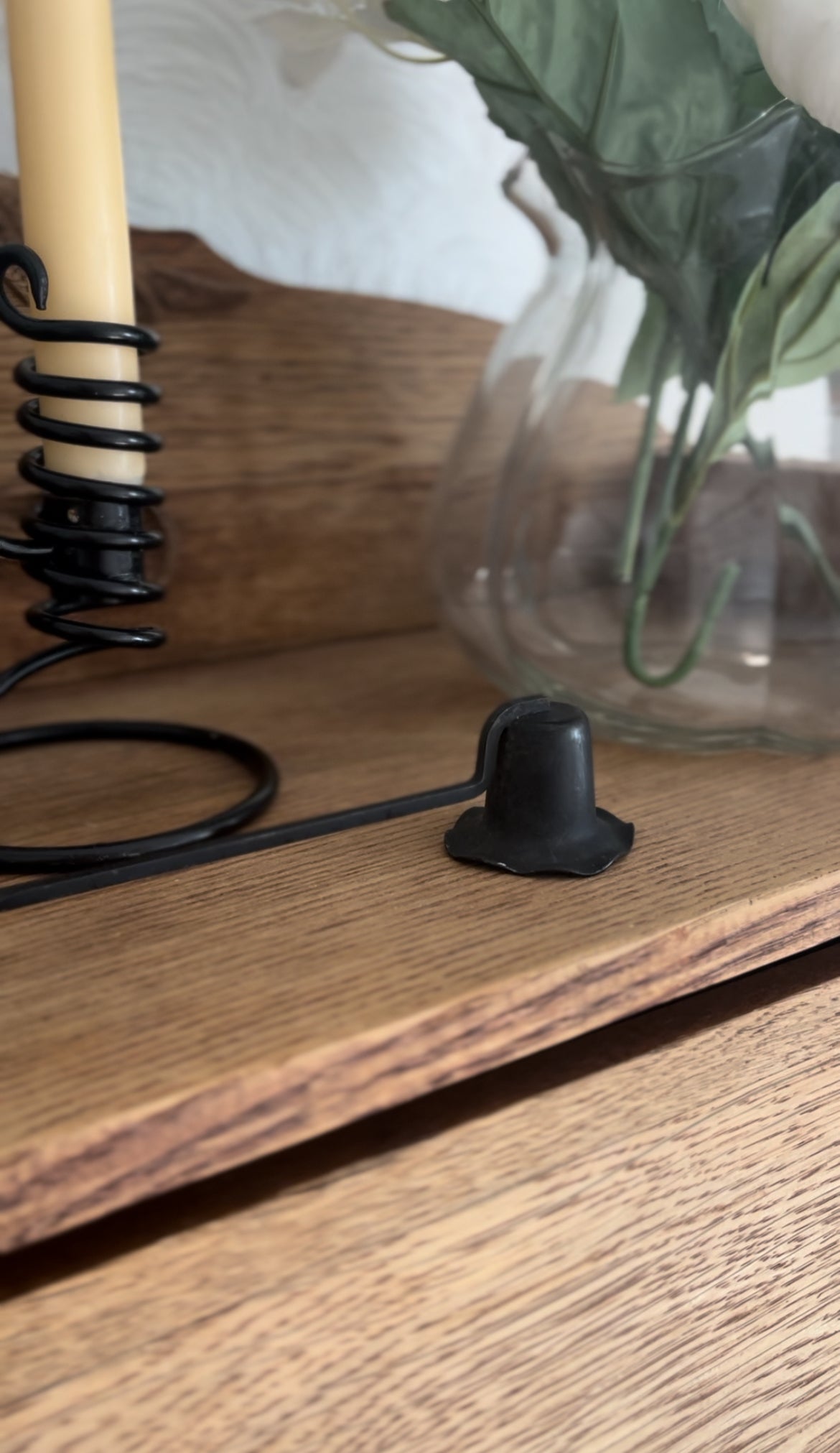 Black Twisted Metal Candle Snuffer