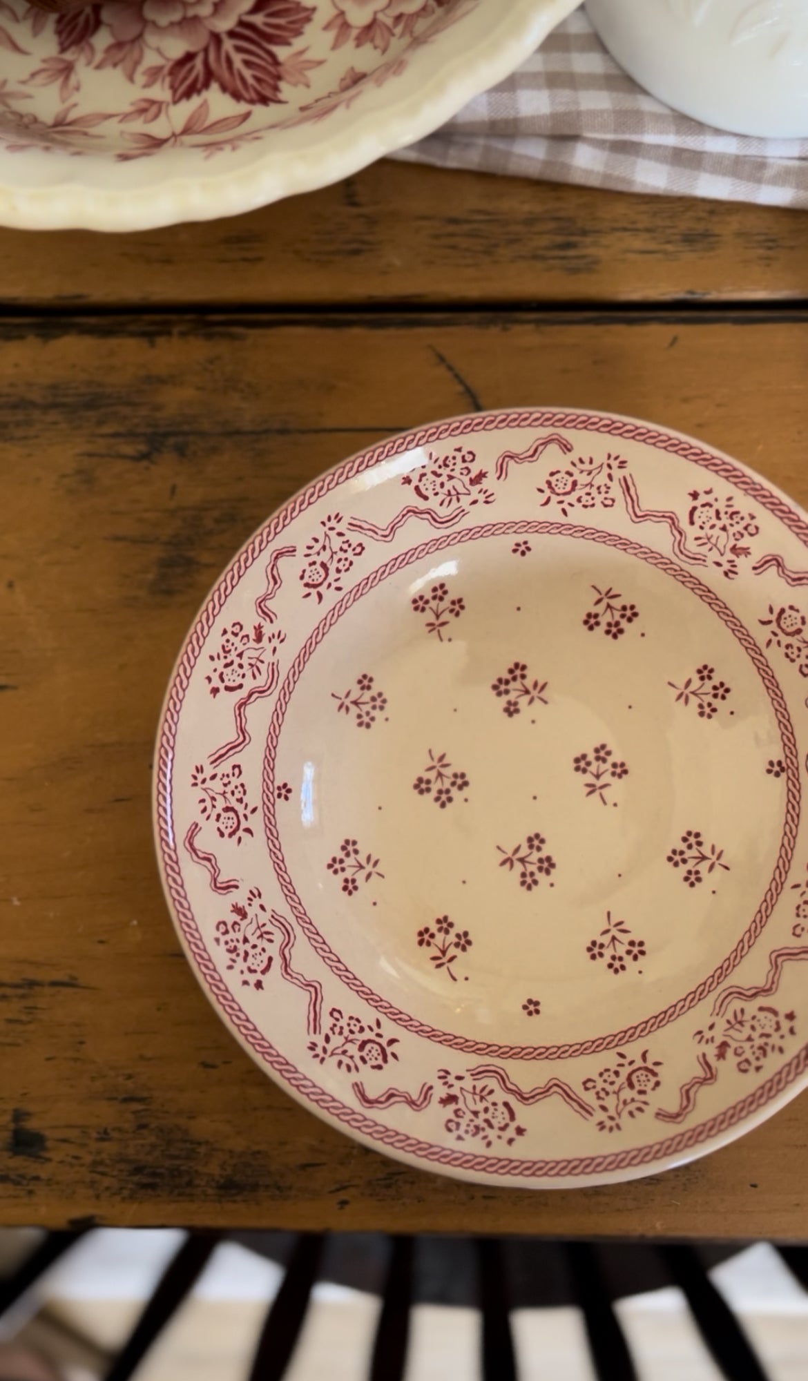 Petite Fleur Johnson Bros Red Floral English Ironstone Dishes (sold separately)