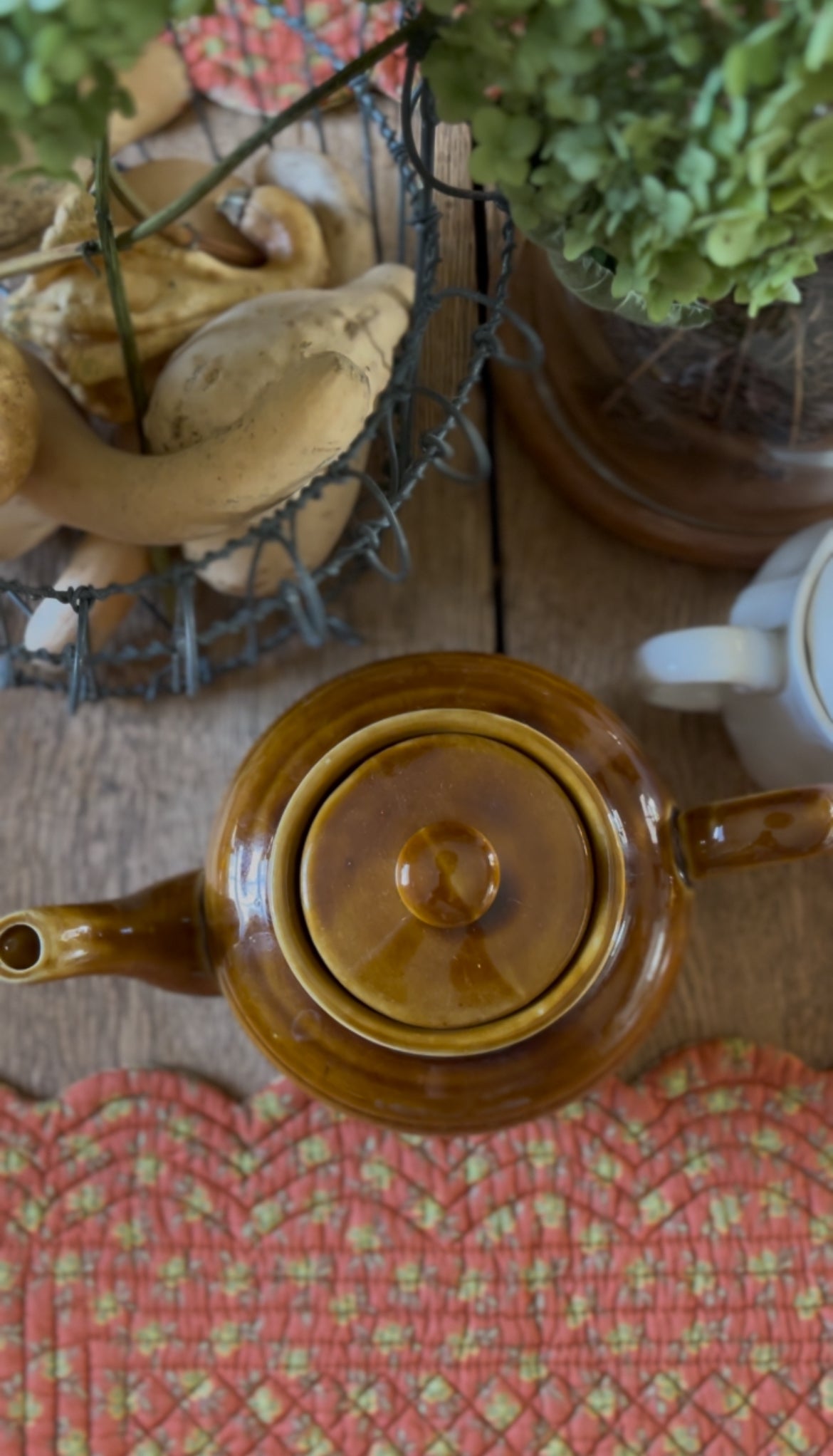 Warm Caramel Colored Ceramic Teapot