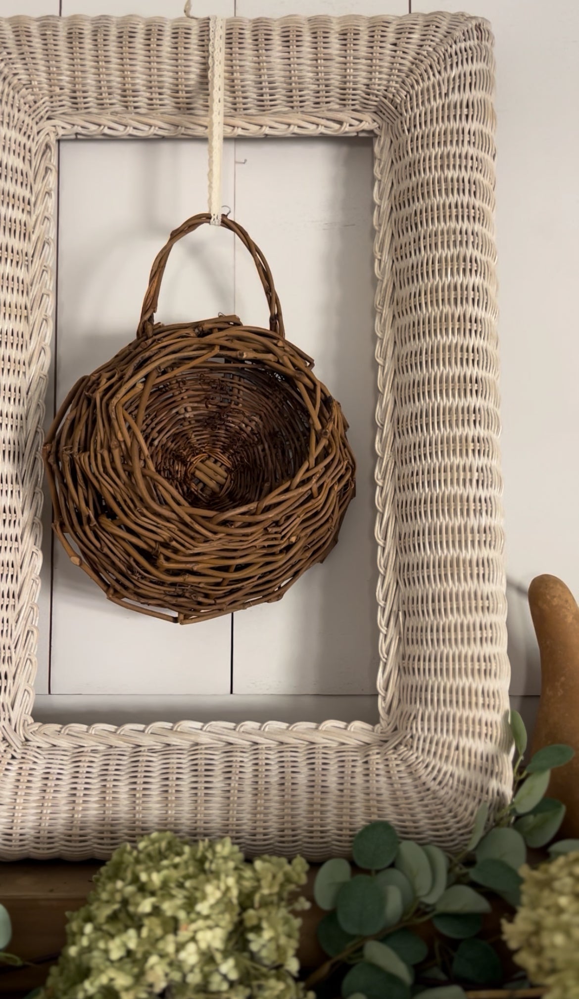 Woven Stick Hanging Basket