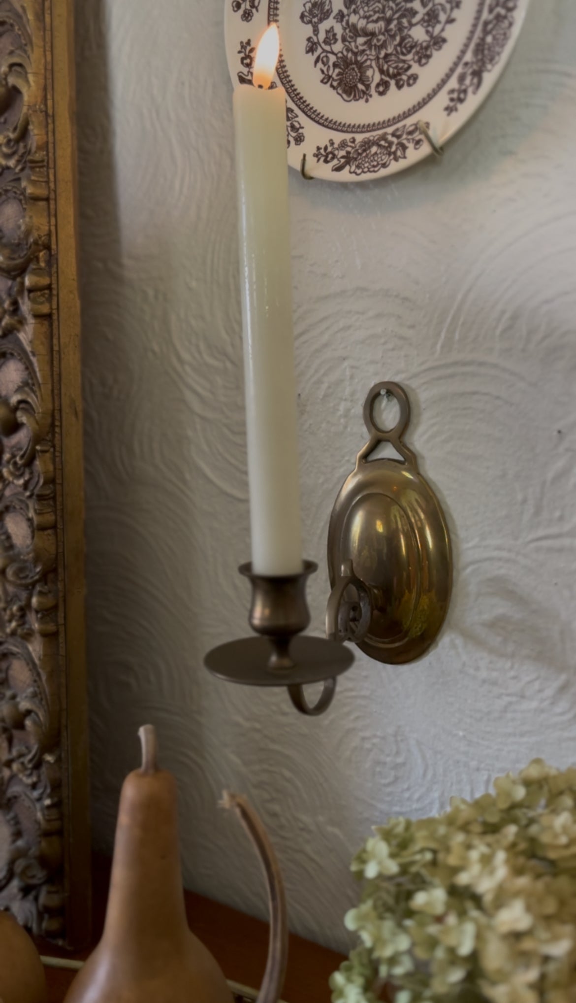 Set of 2 Brass Candle Sconces