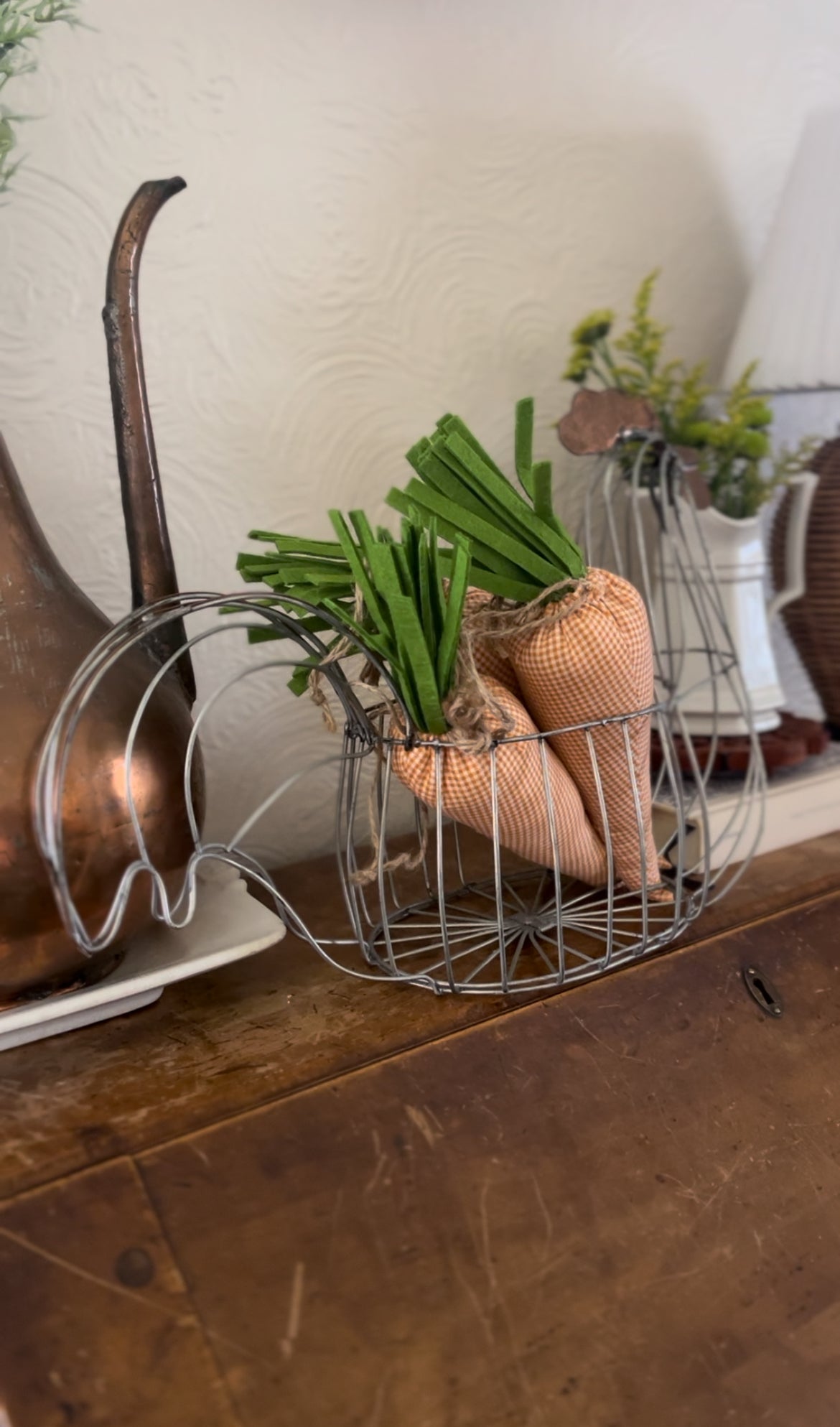 Rooster Egg Basket (fabric carrots included)
