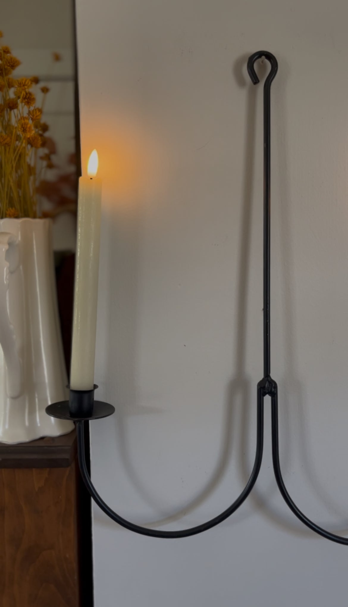 Wrought Iron Double Sconce or Hanging Chandelier