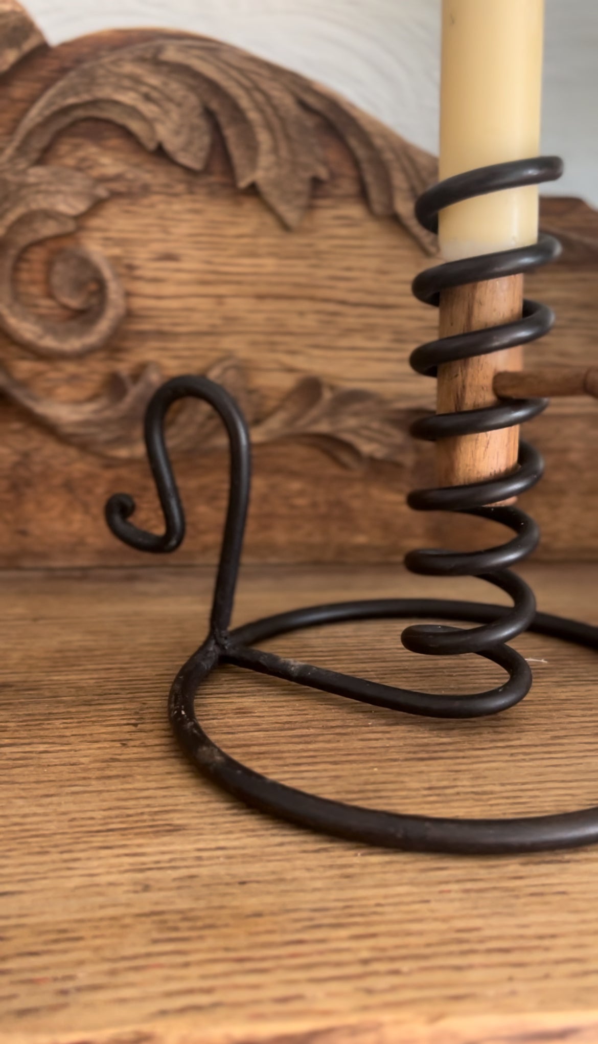 Primitive Turning Candle Holder - Large (2 available) *candle not included