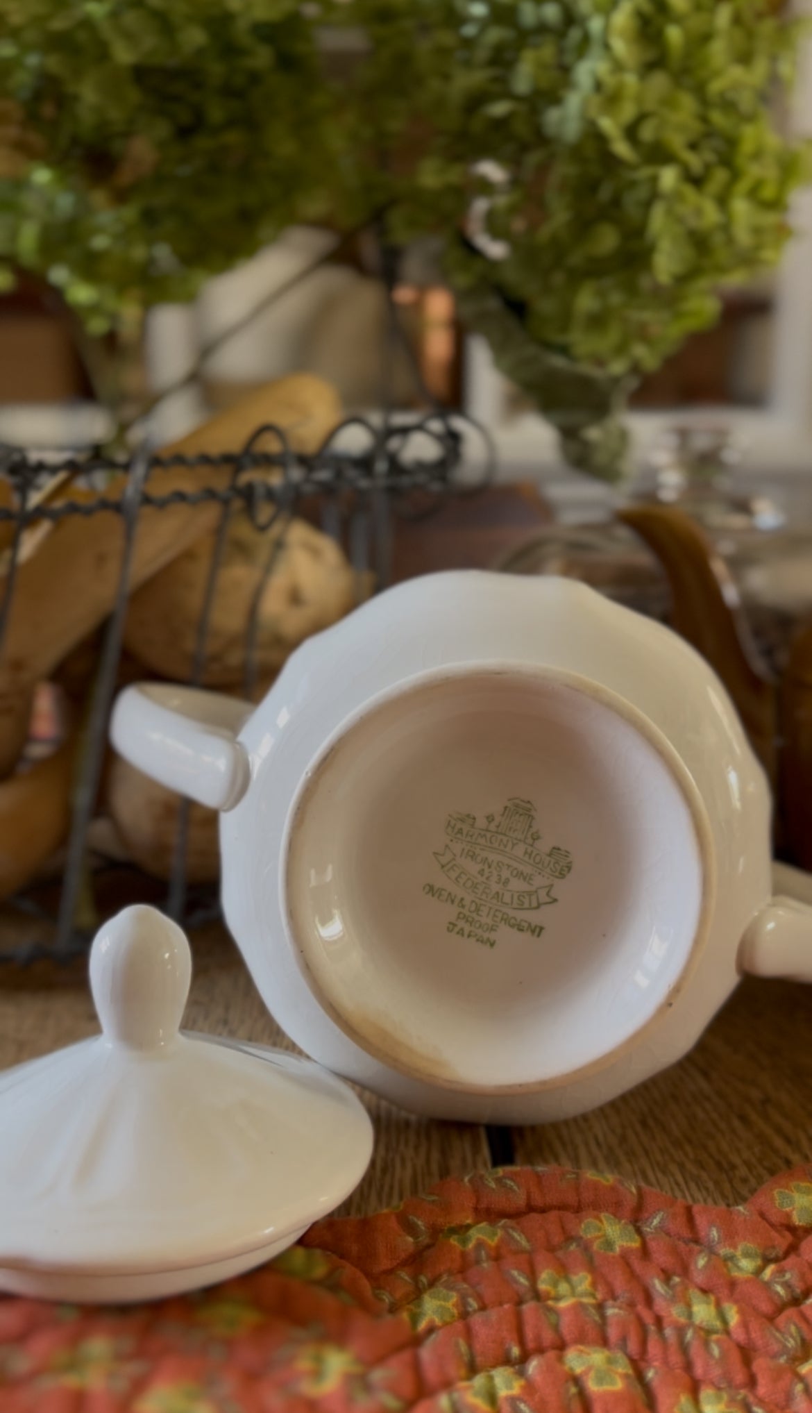 White Ironstone Sugar Dish