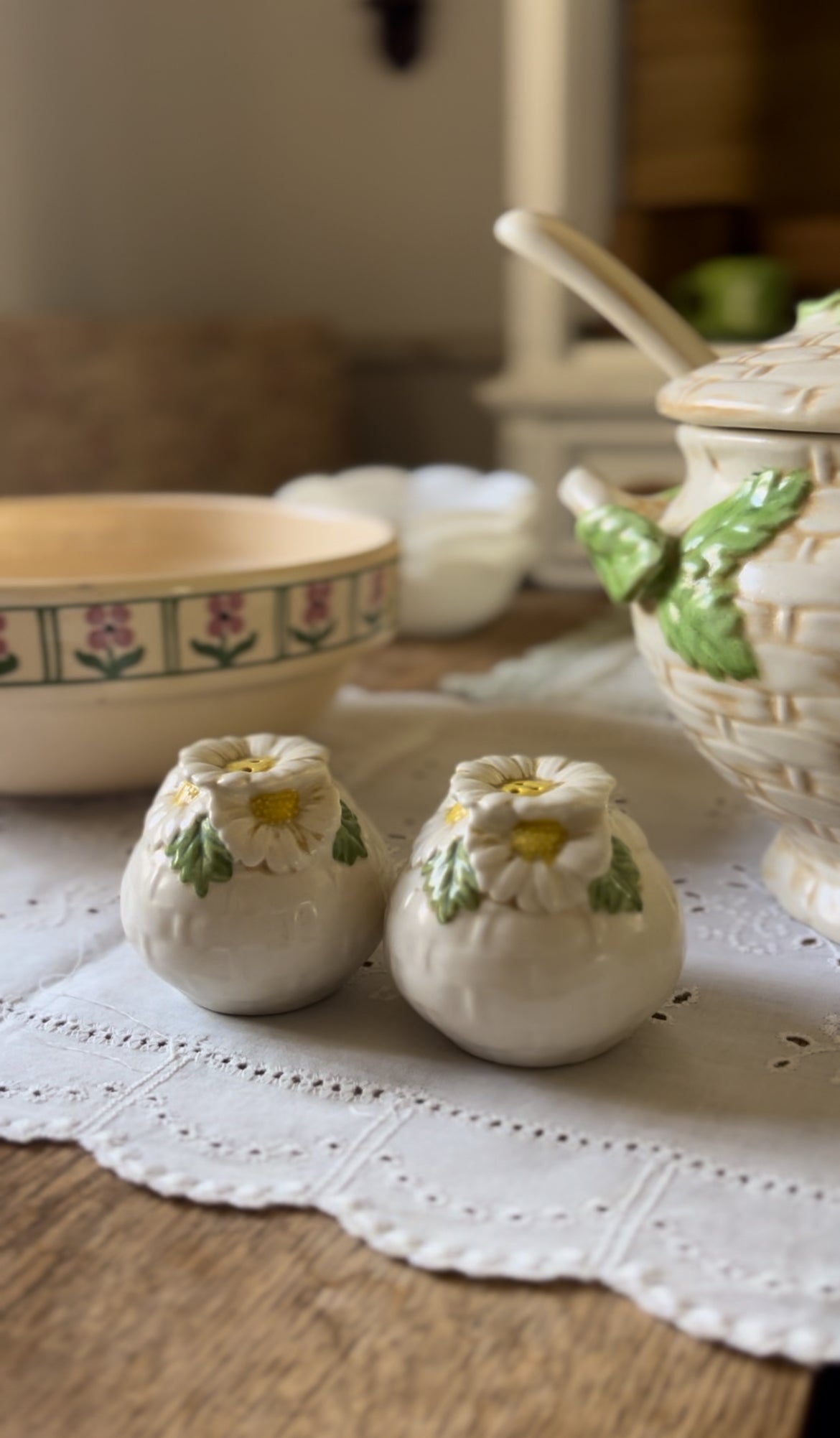 Set of Daisy Salt and Pepper Shakers