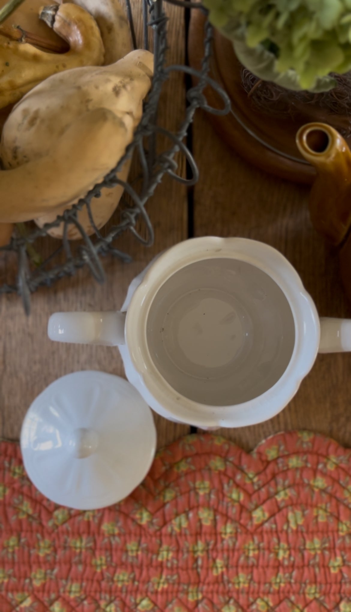 White Ironstone Sugar Dish