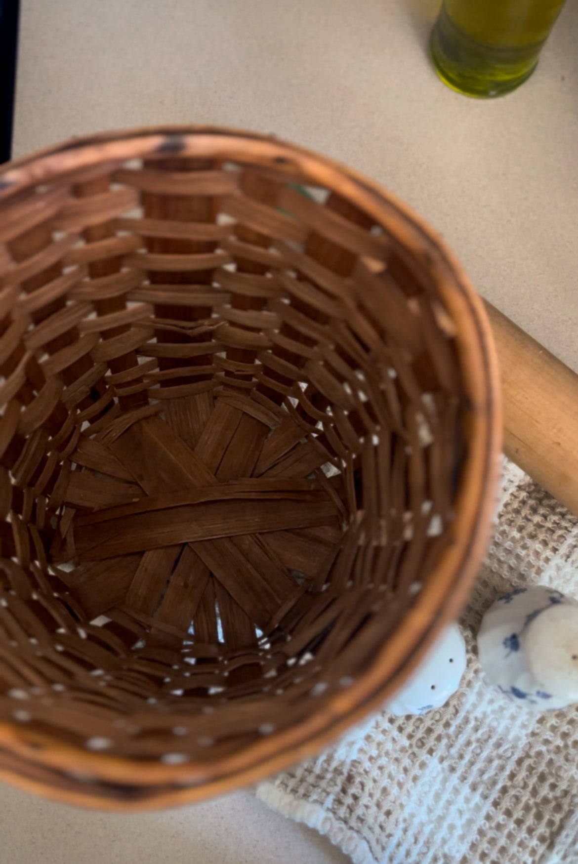 Woven Footed Basket with Handles